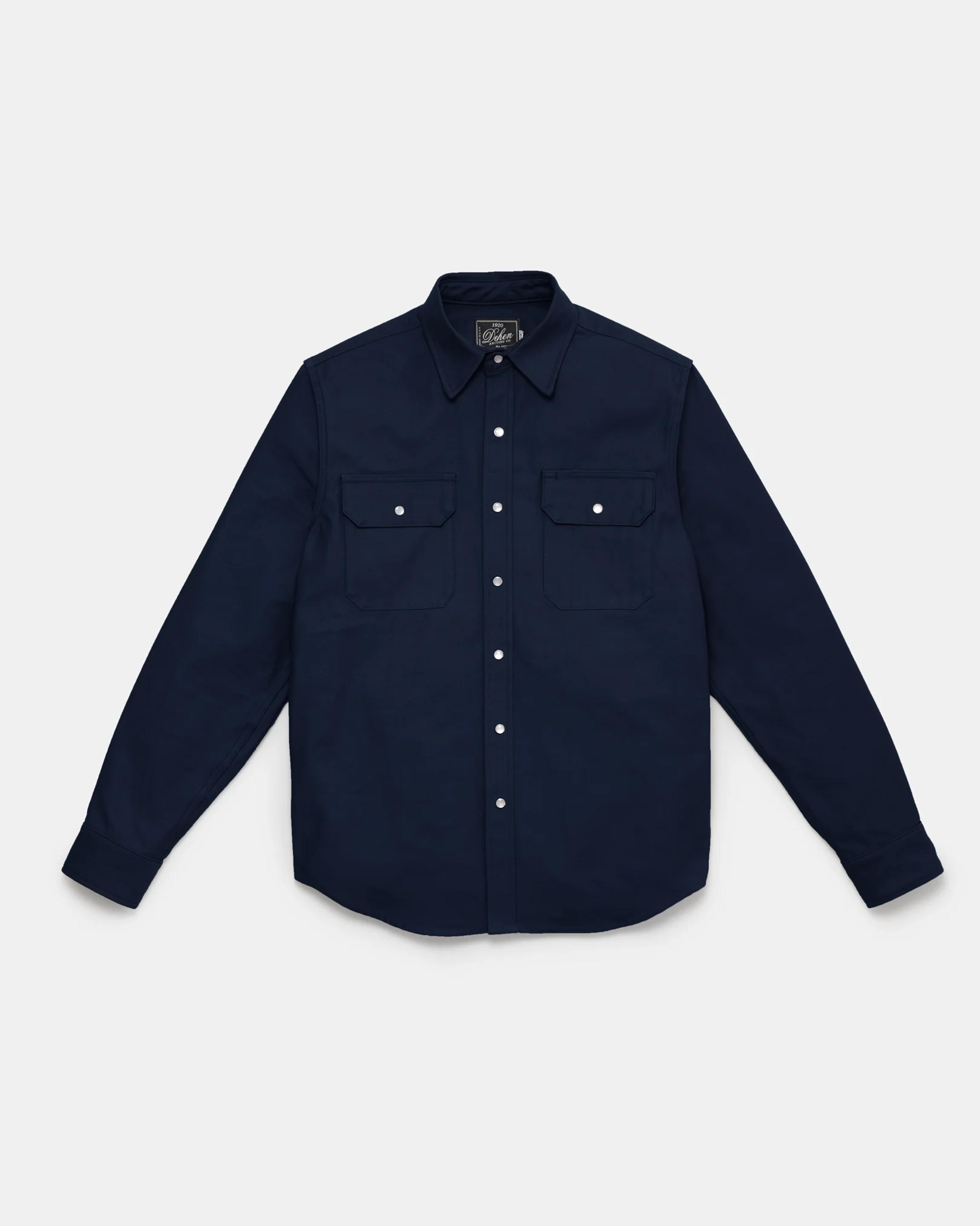 Drover Shirt - Navy Sateen – Dehen 1920