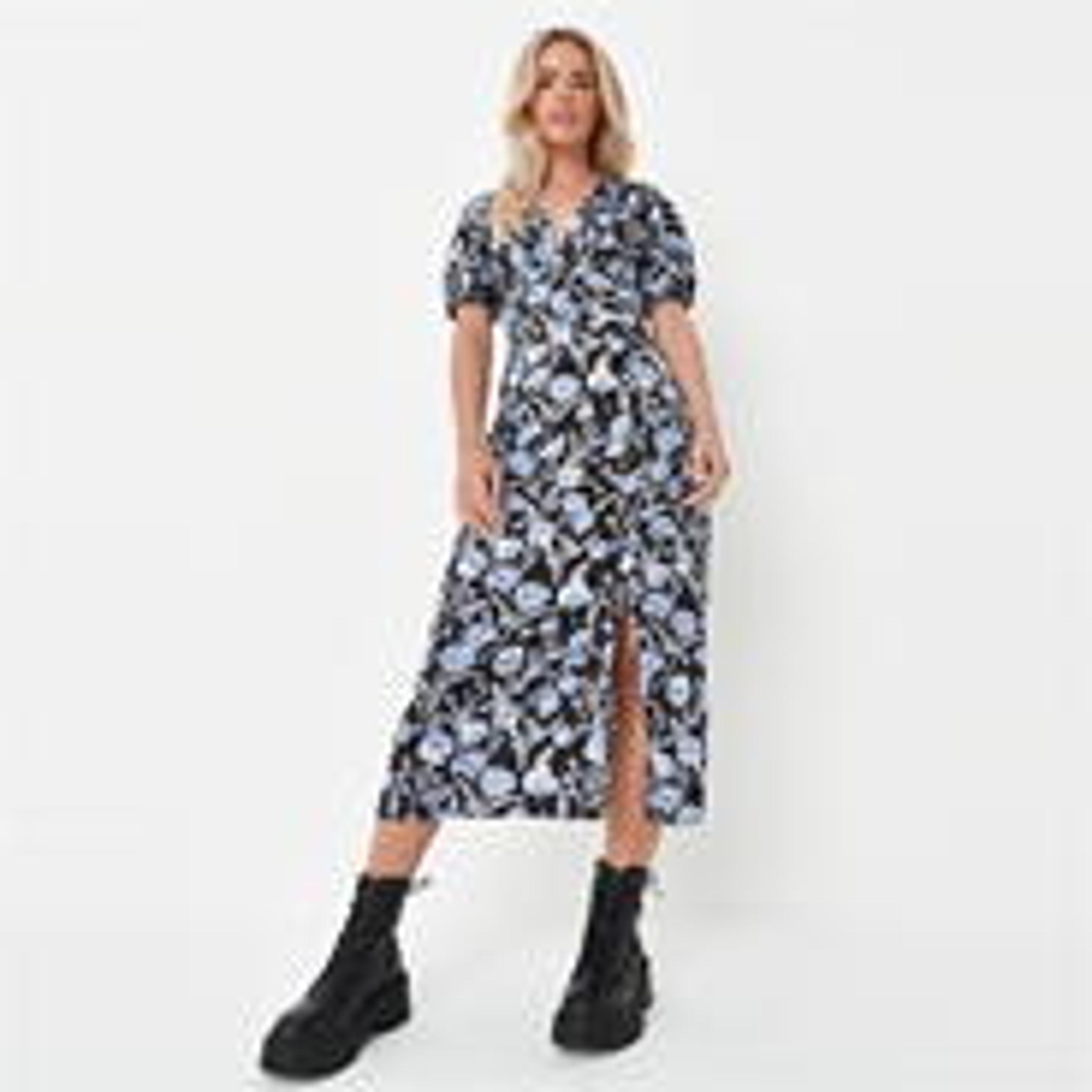 Missguided | Petite Floral Print Midi Dress | Midi Dresses | Missguided