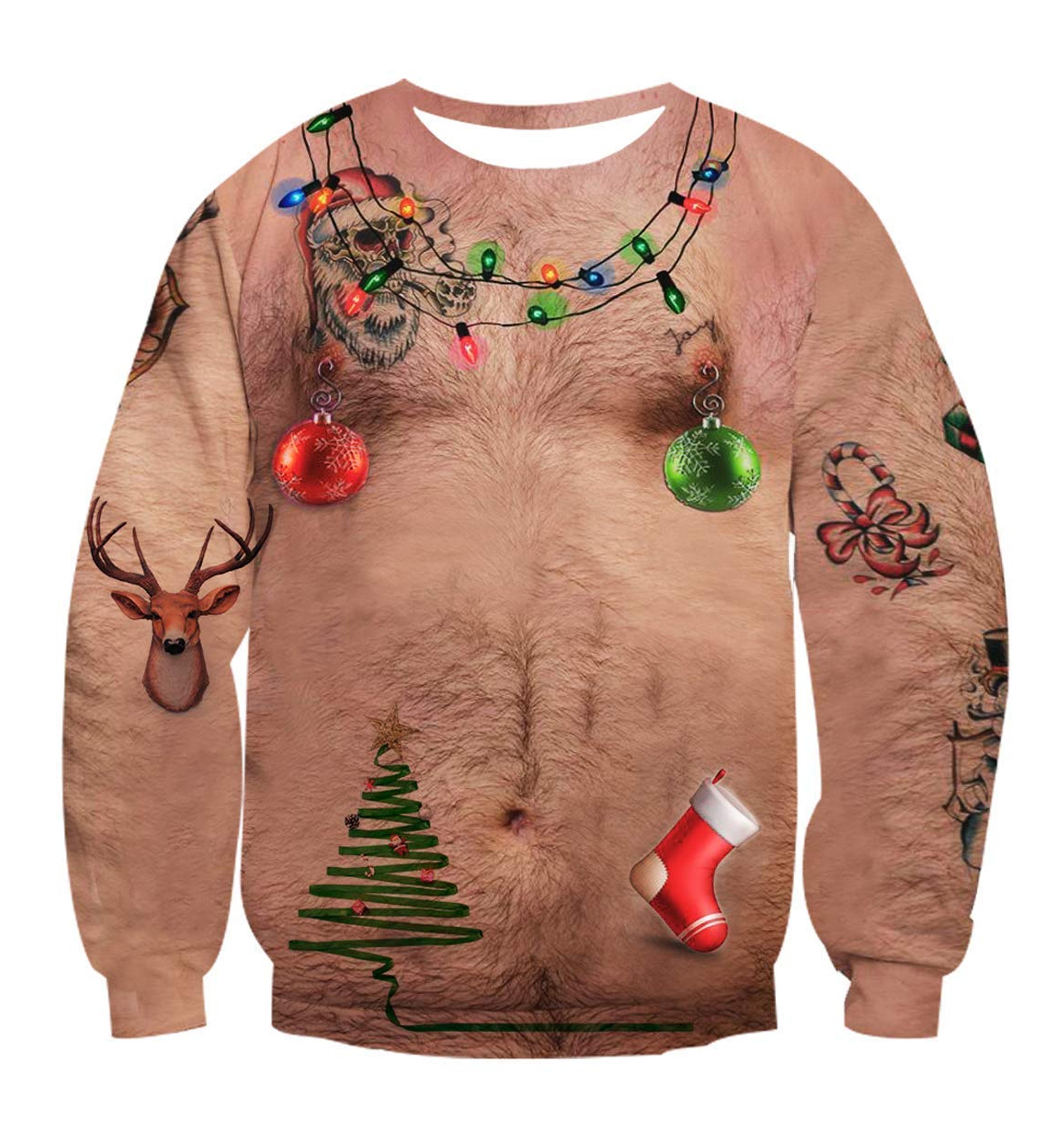 Amazon.com: Idgreatim Unisex Ugly Christmas Crewneck Sweatshirt Novelty 3D Graphic Long Sleeve Sweater Shirt : Clothing, Shoes & Jewelry