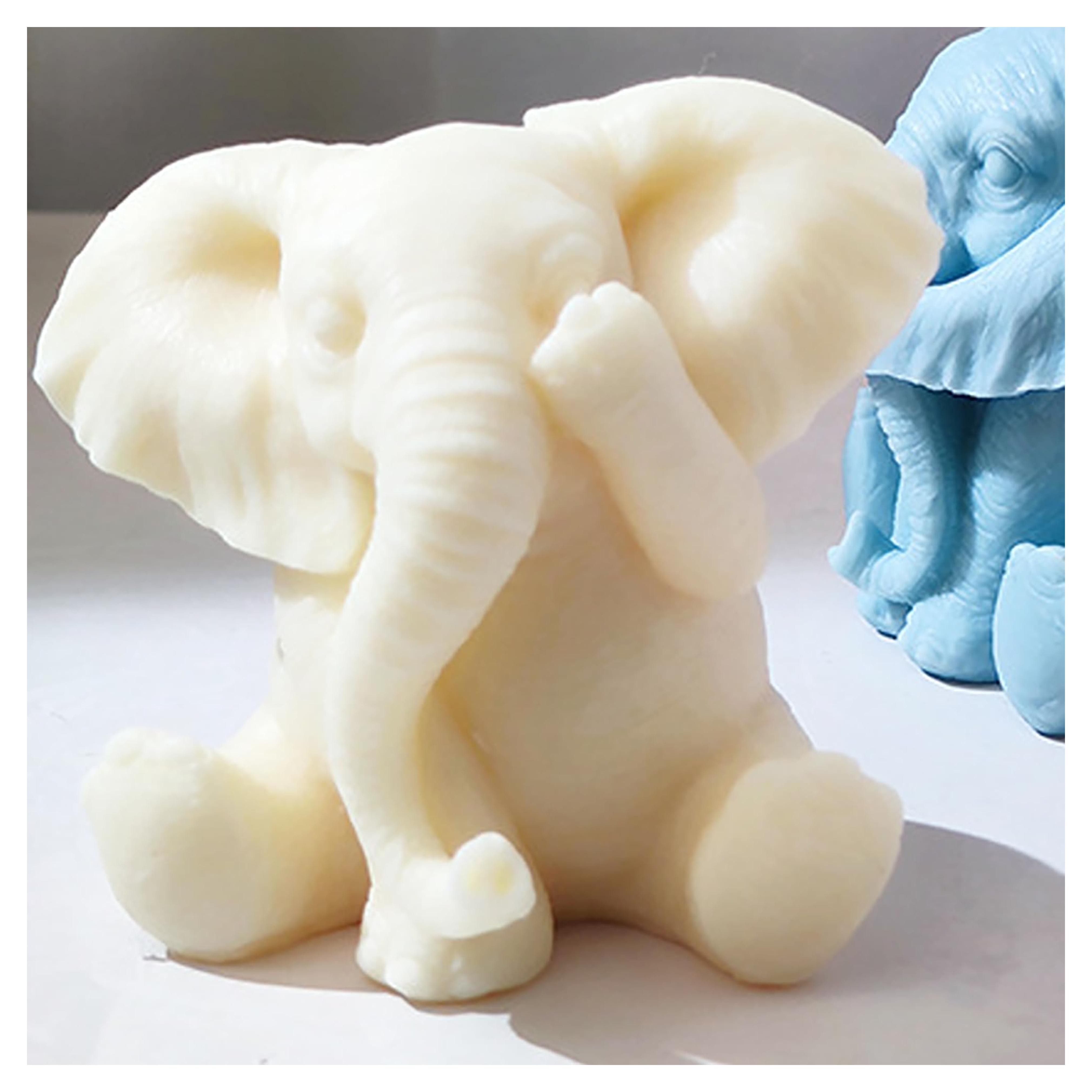 Elephant Mold Elephant Candle Mold Animal Candle Mold Elephant Resin Casting Mold Resin Making Molds Silicone Mold for Candle Home Decorate Mold Candle Making Mold 3D Animal Mold Clay Mold