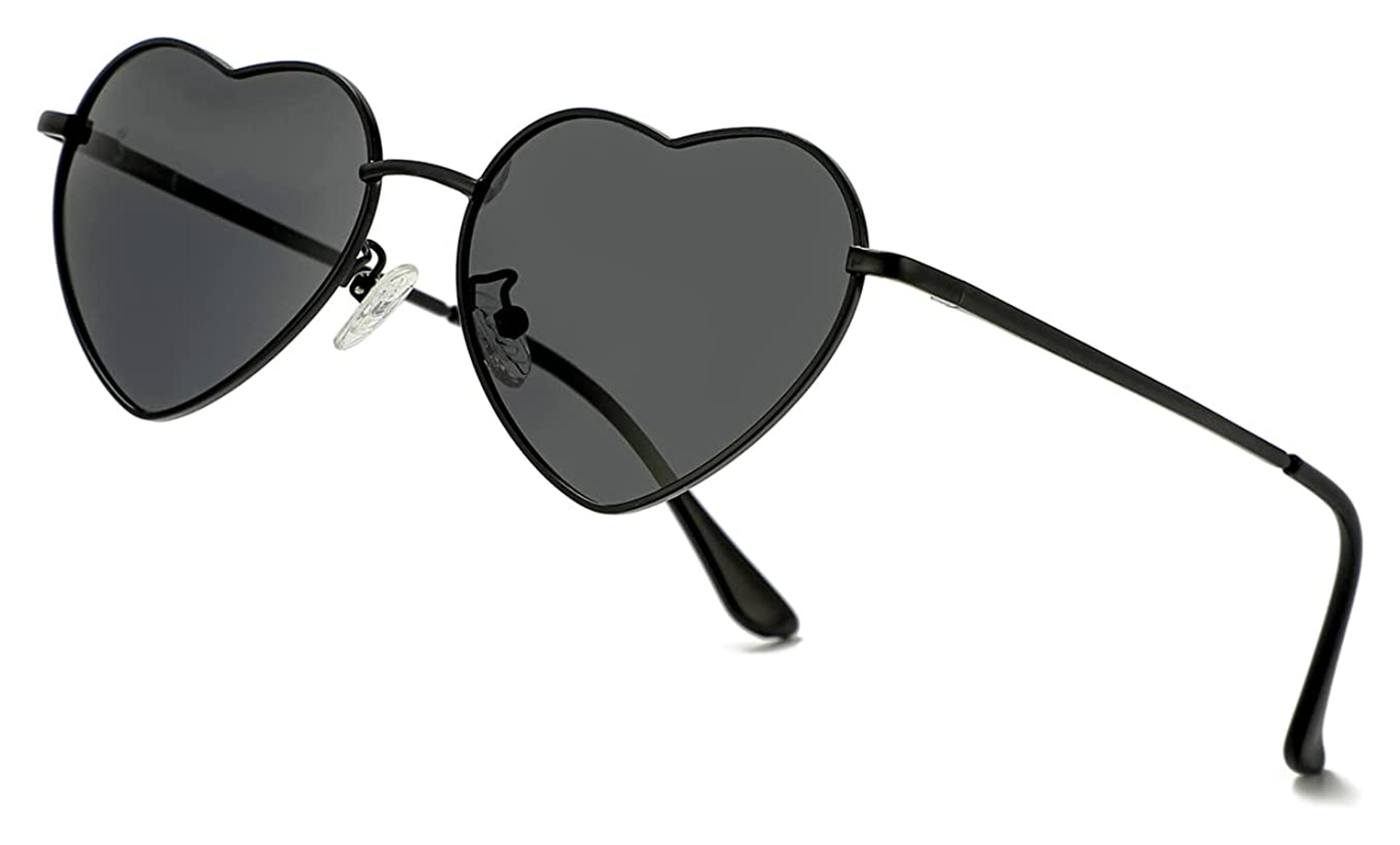 Polarized Heart Sunglasses for Women Fashion Lovely Style Metal Frame UV400 Protection Lens