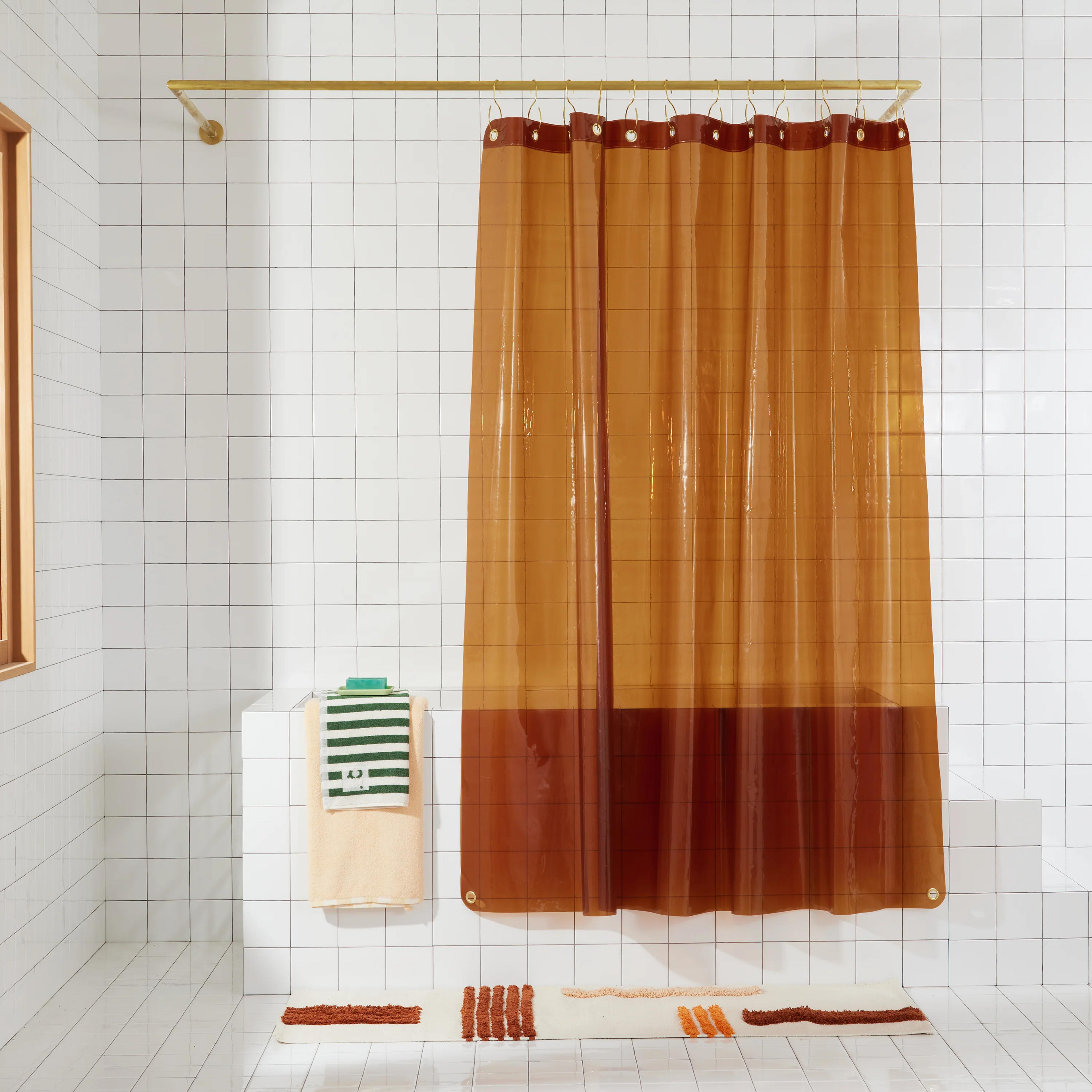 Sun Shower Honey | Orange Shower Curtain | Quiet Town