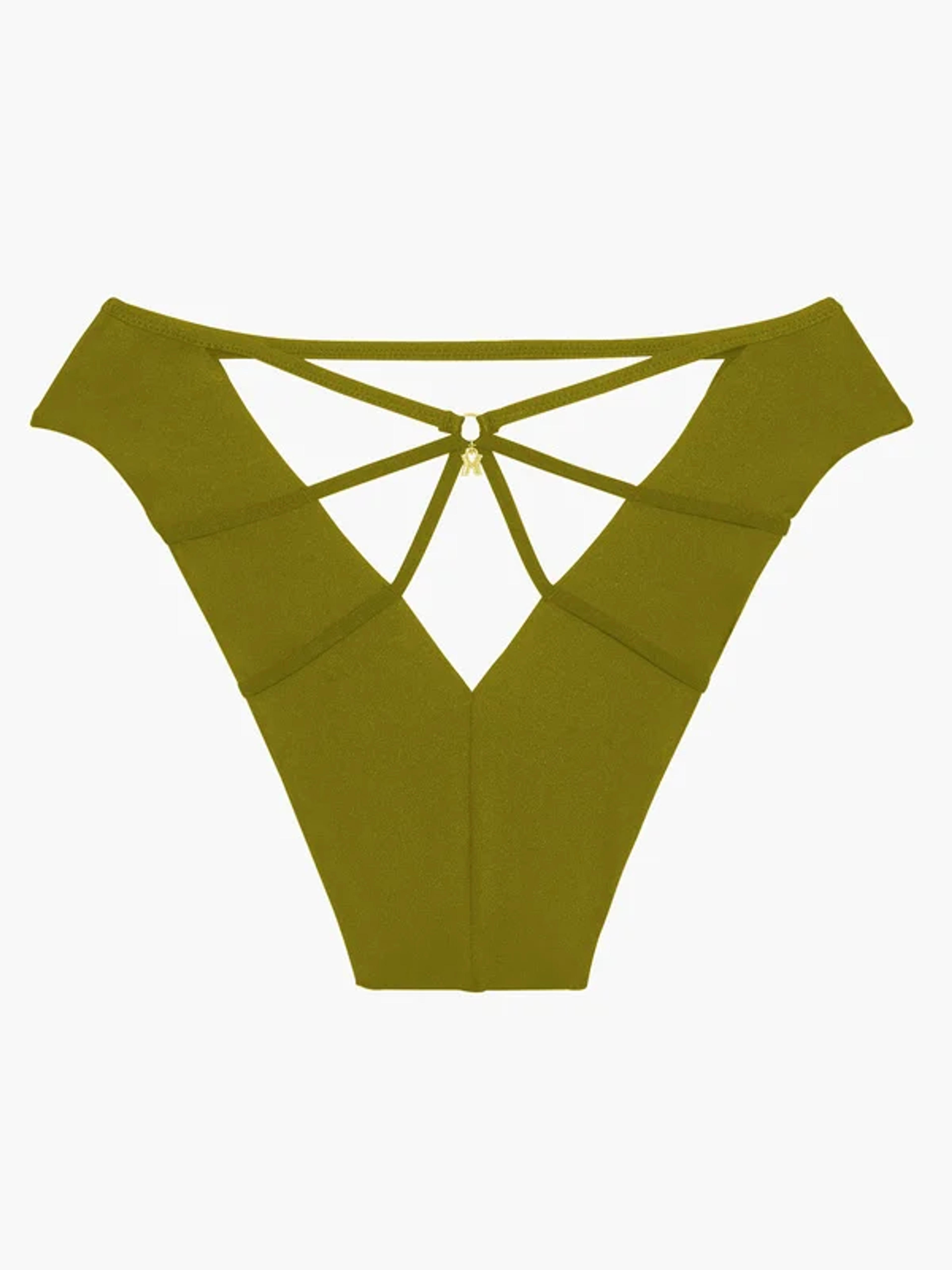 Savage Not Sorry Open-Back Strappy Brazilian Panty in Green | SAVAGE X FENTY