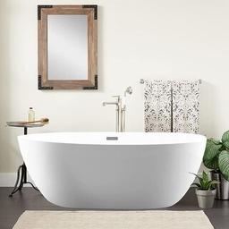 Vanity Art 55-Inch Freestanding White Acrylic Bathtub Stand Alone - 55 - On Sale - Overstock - 26428861