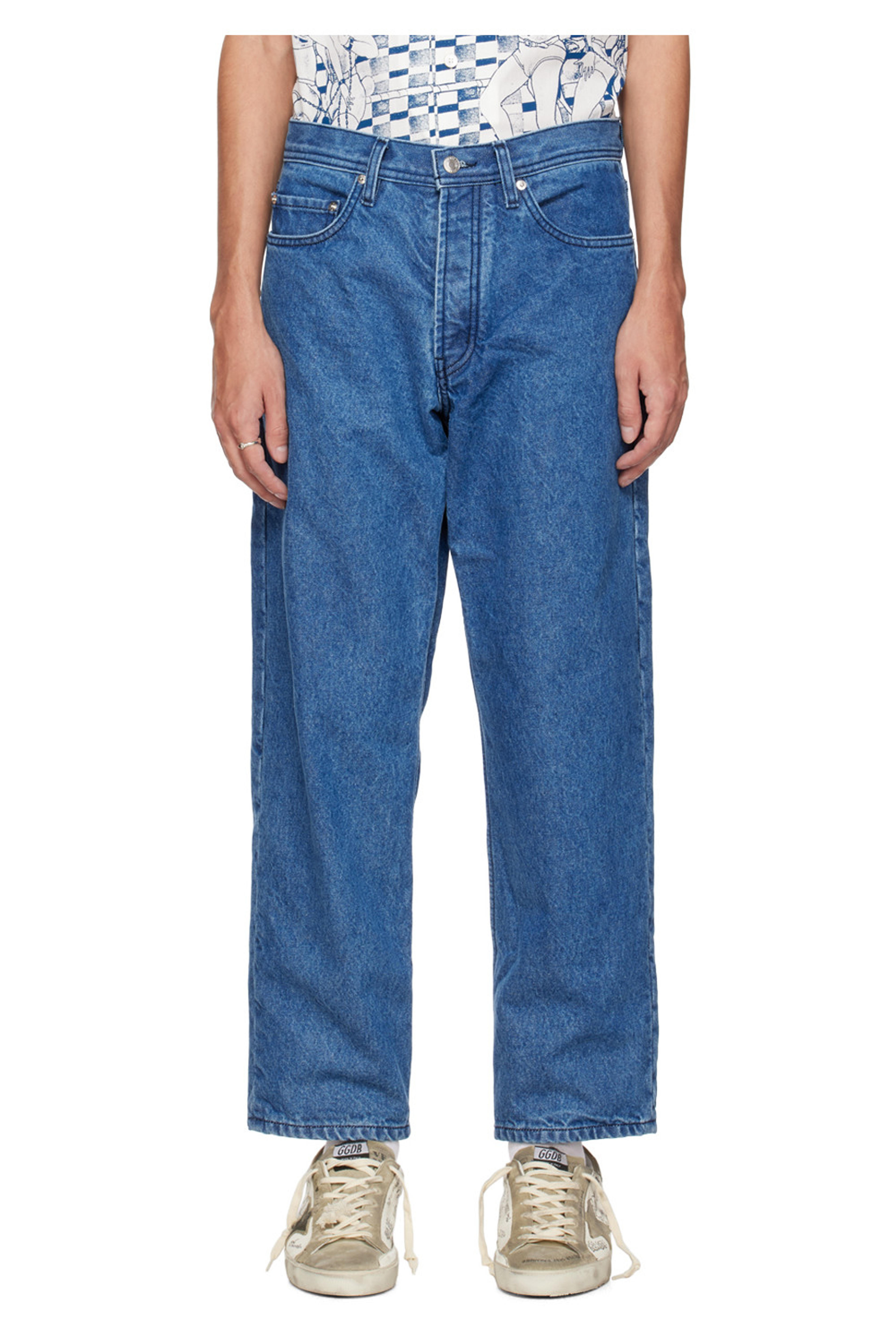 Enfants Riches Déprimés - Blue Flannel Lined Jeans