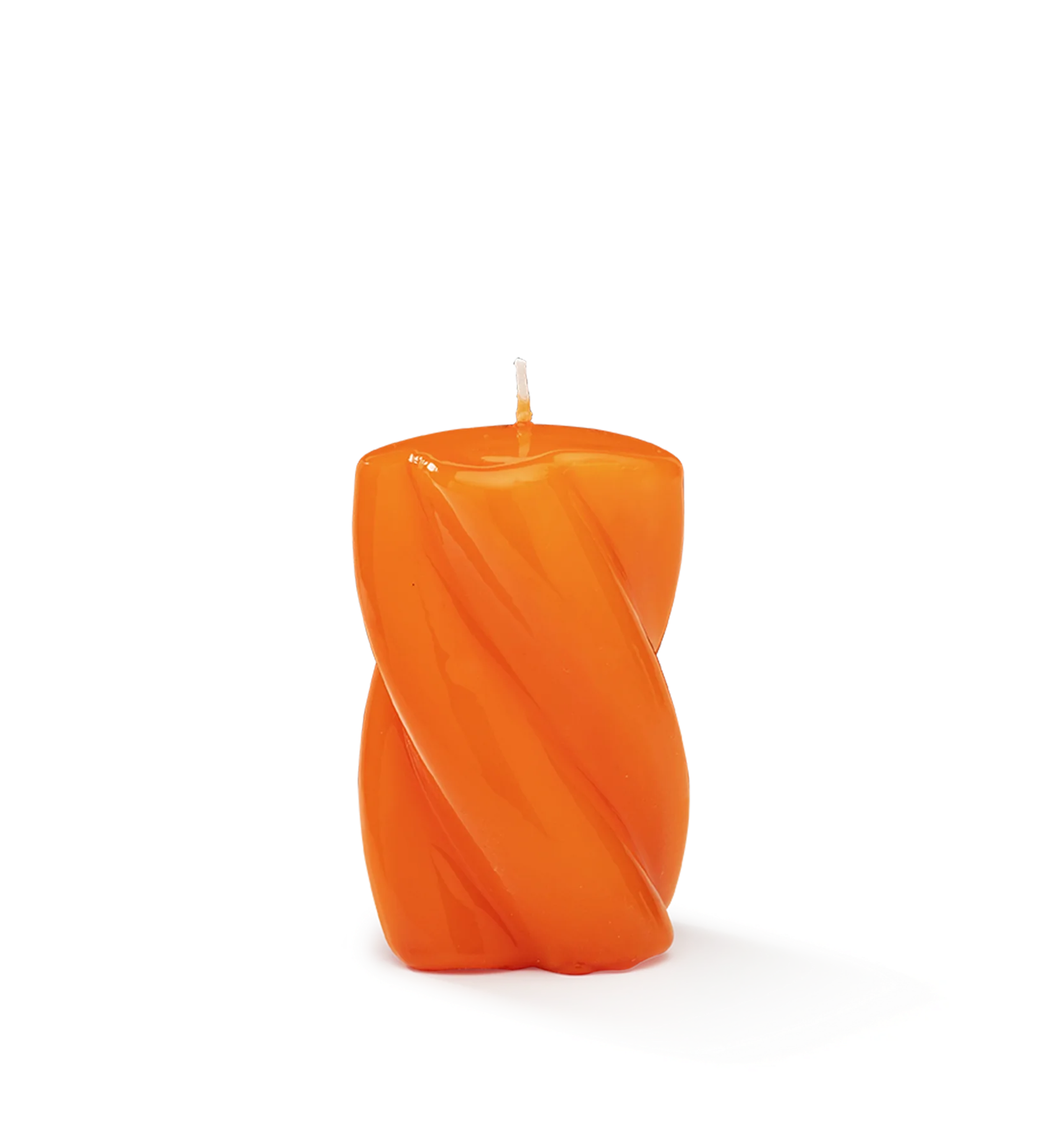 Blunt Twisted Short Candle Orange | Candles | Homeware | Anna + Nina