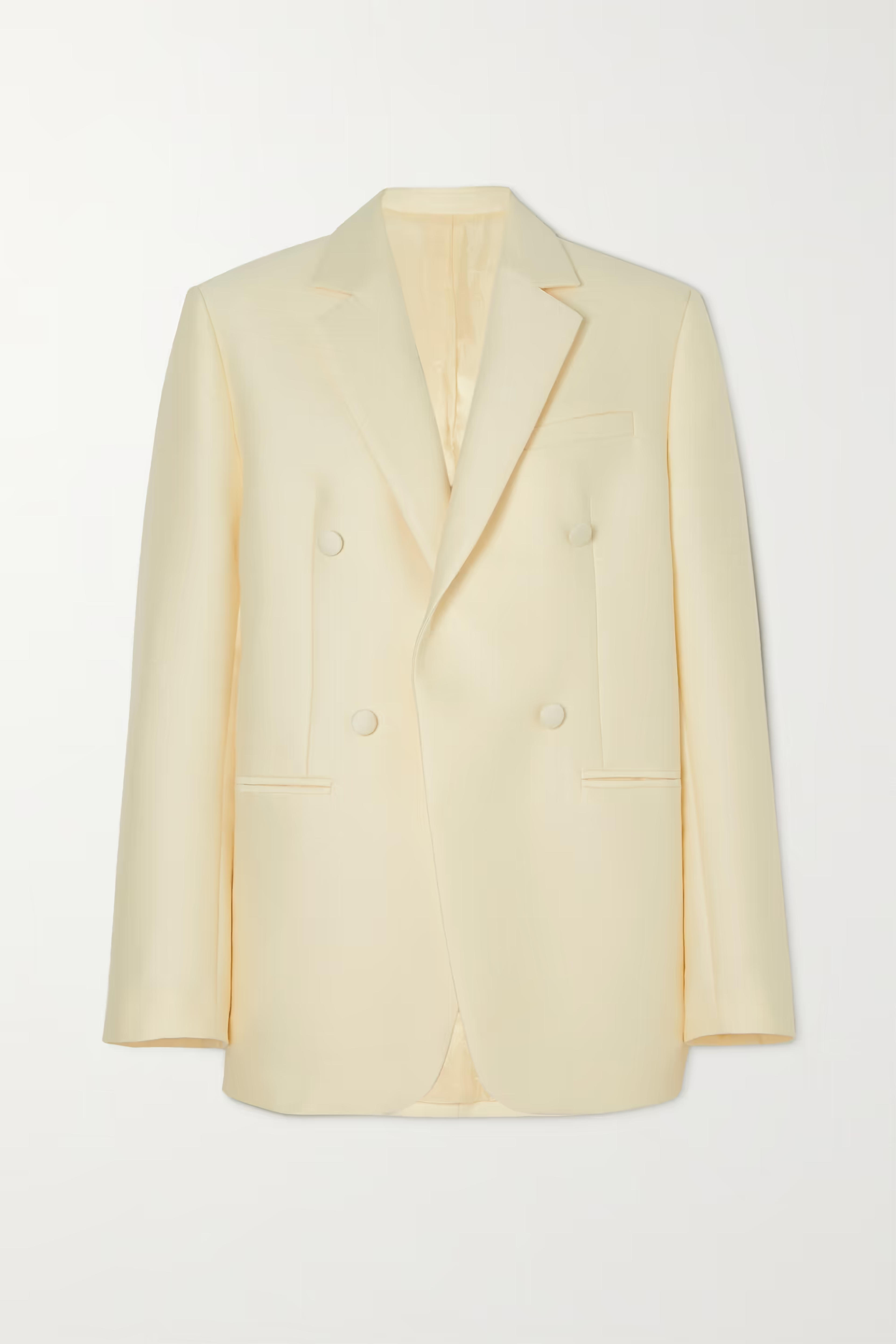 TOTEME Double-breasted sateen blazer | NET-A-PORTER