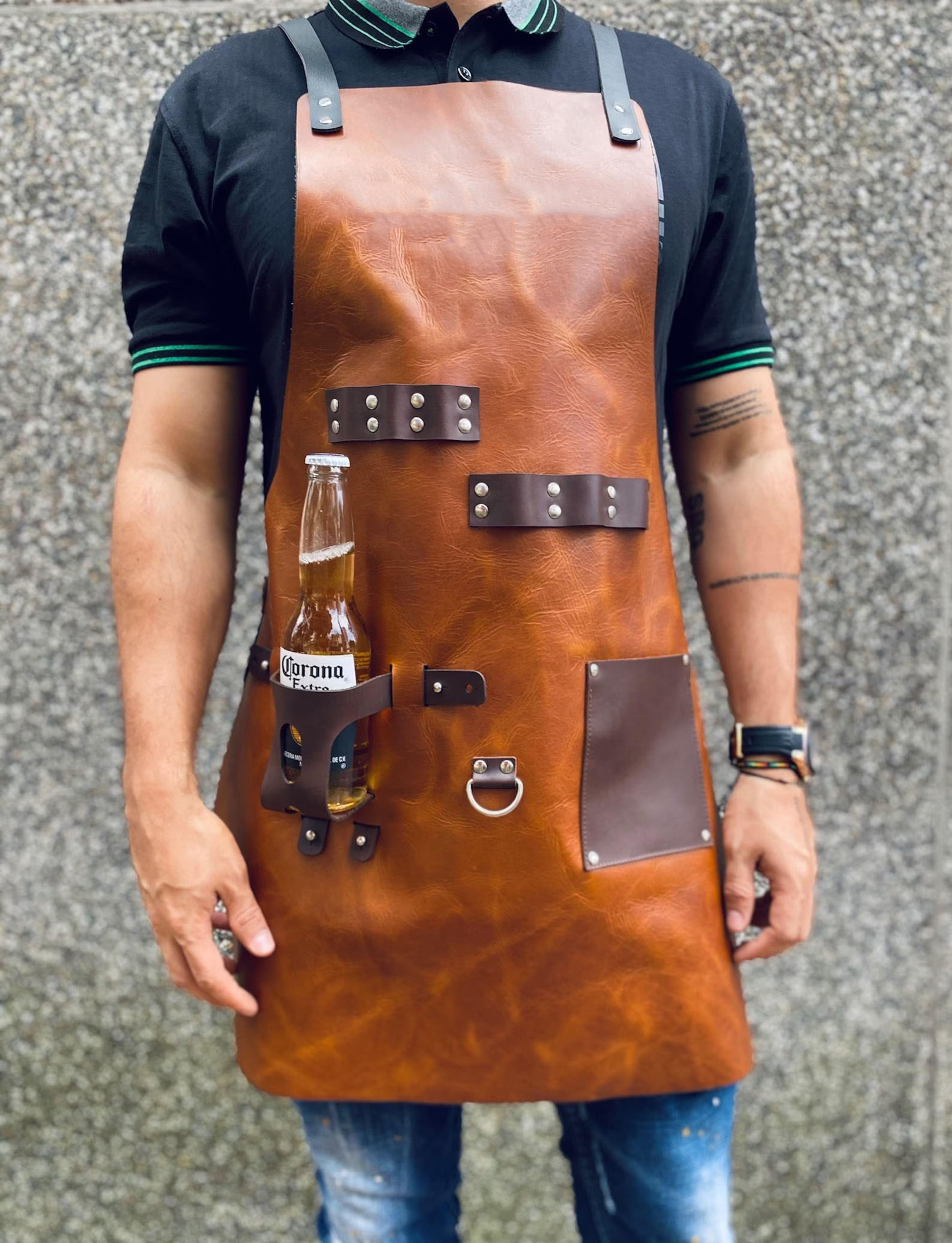 Stay Hydrated with Our Leather Apron and Bottle Holder Combo