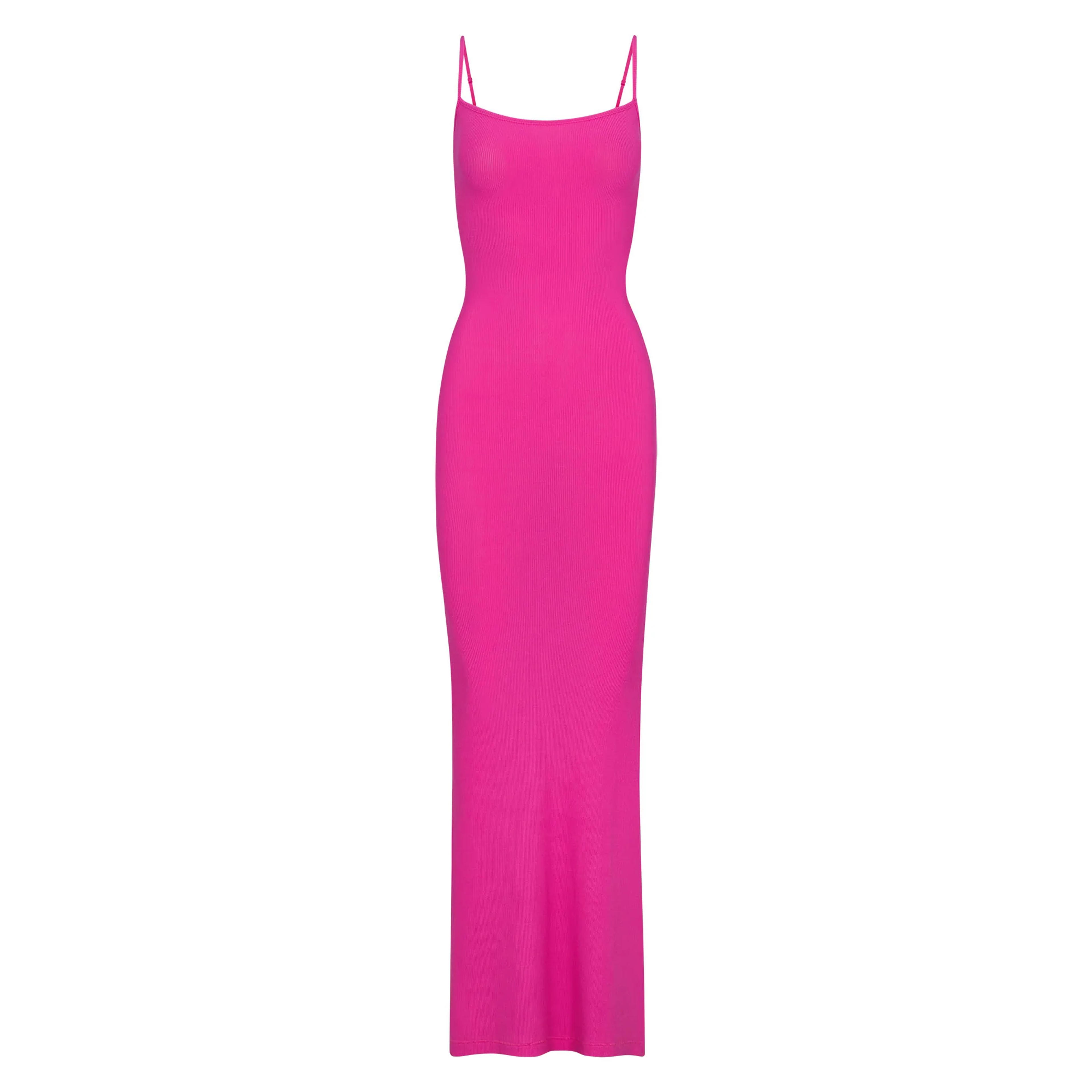 Soft Lounge Long Slip Dress - Hot Pink