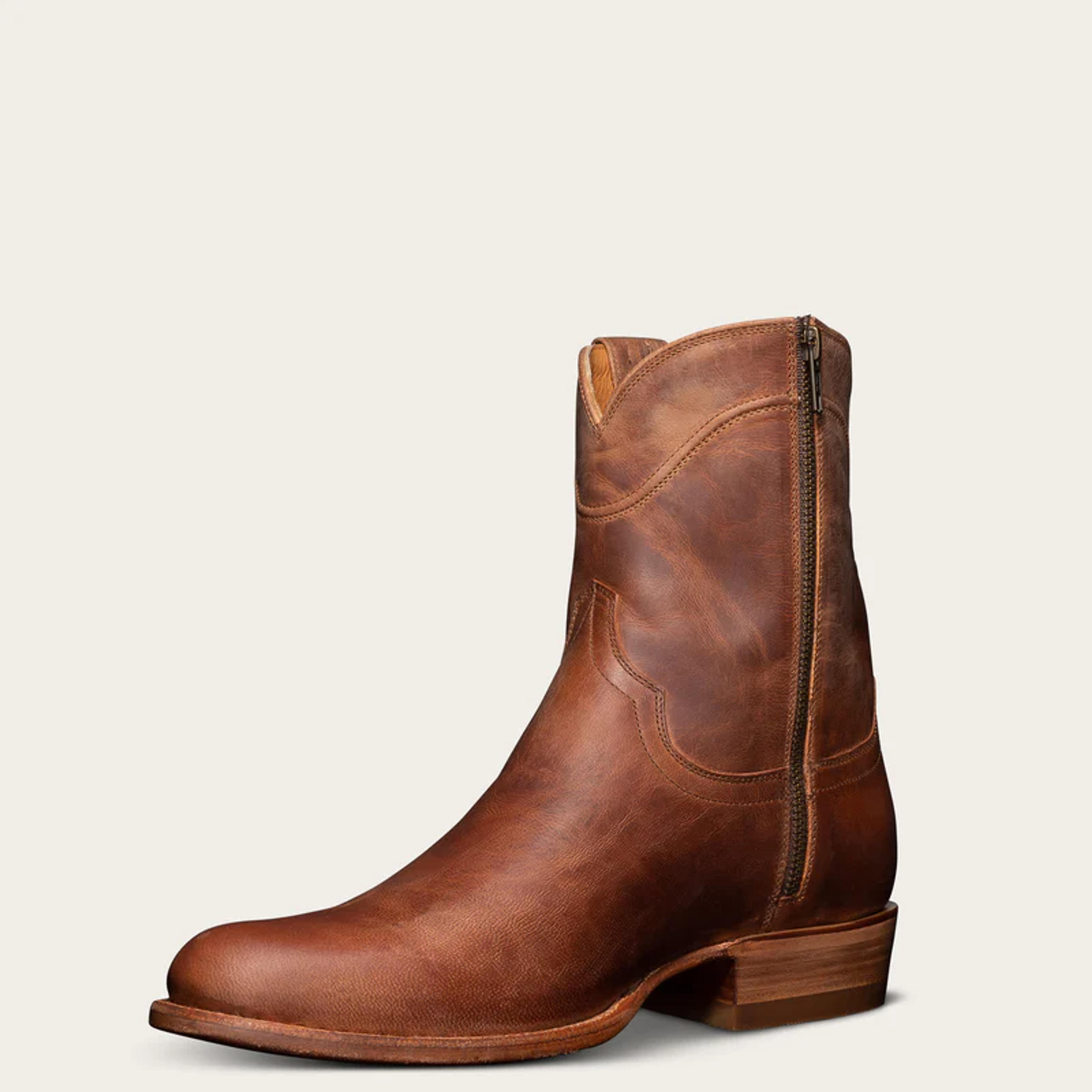 Men's Zipper Cowboy Boots - Leather Zip-Up Boot | The Dean