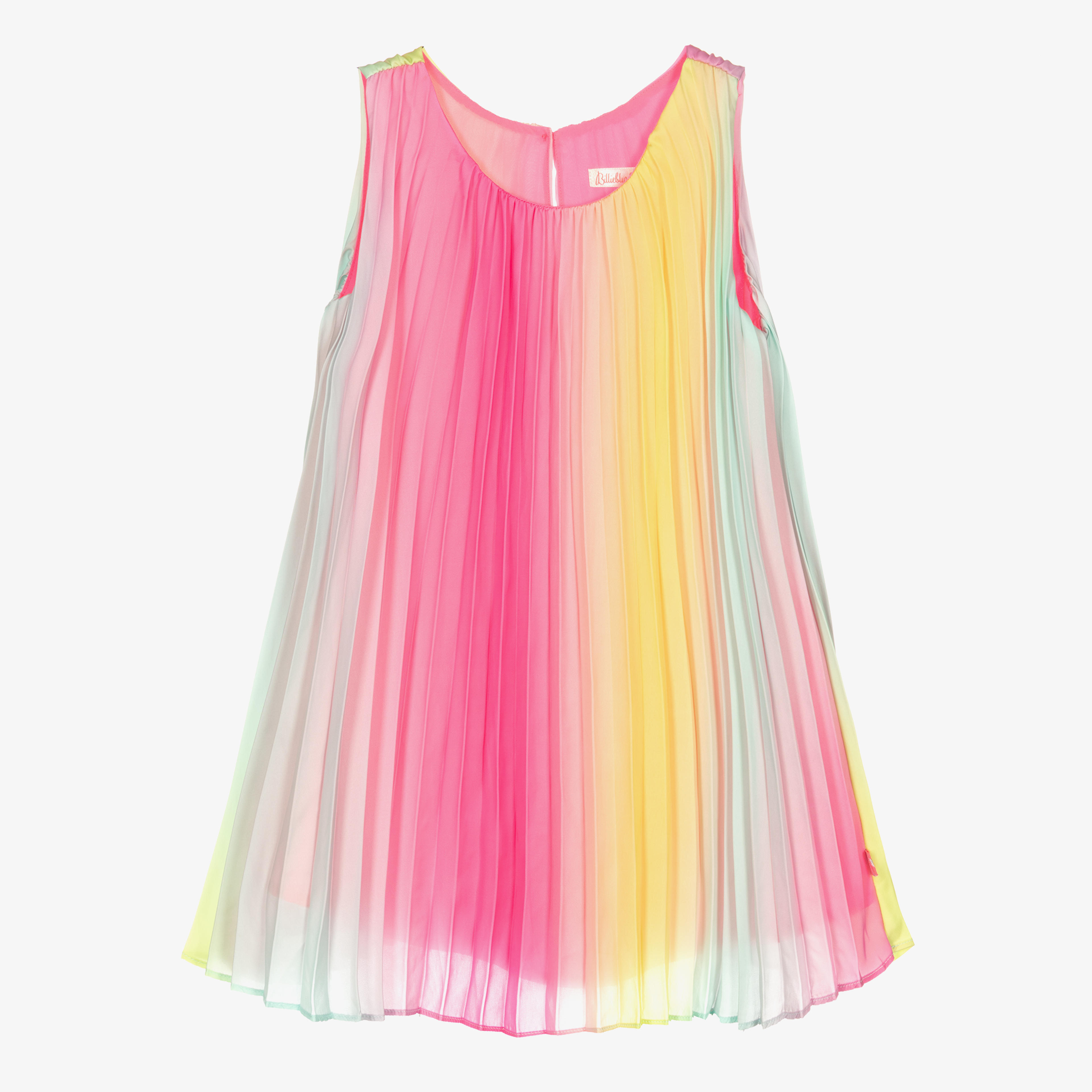 Pink & Blue Pleated Dress