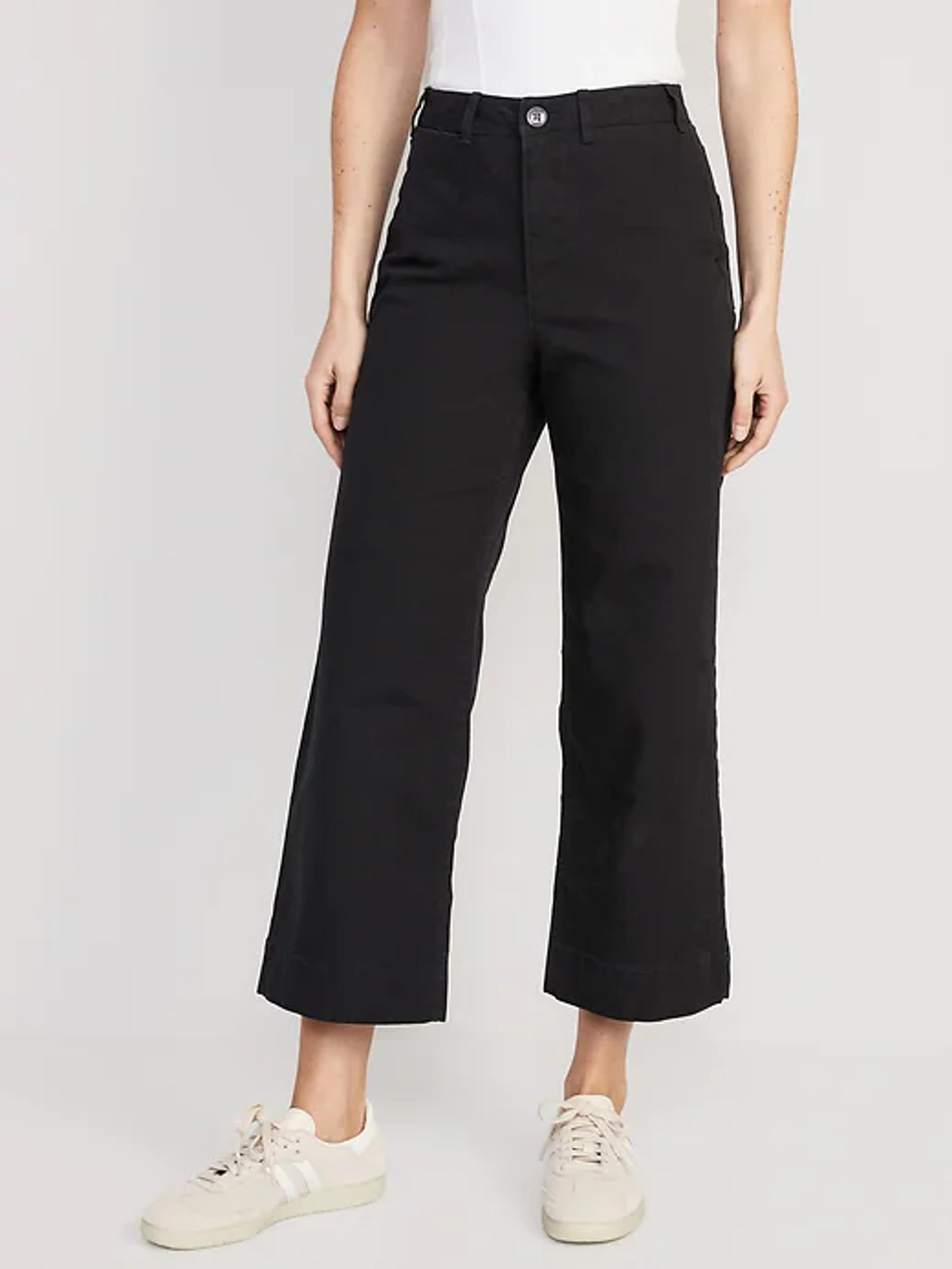 High-Waisted Wide-Leg Cropped Chino Pants for Women | Old Navy