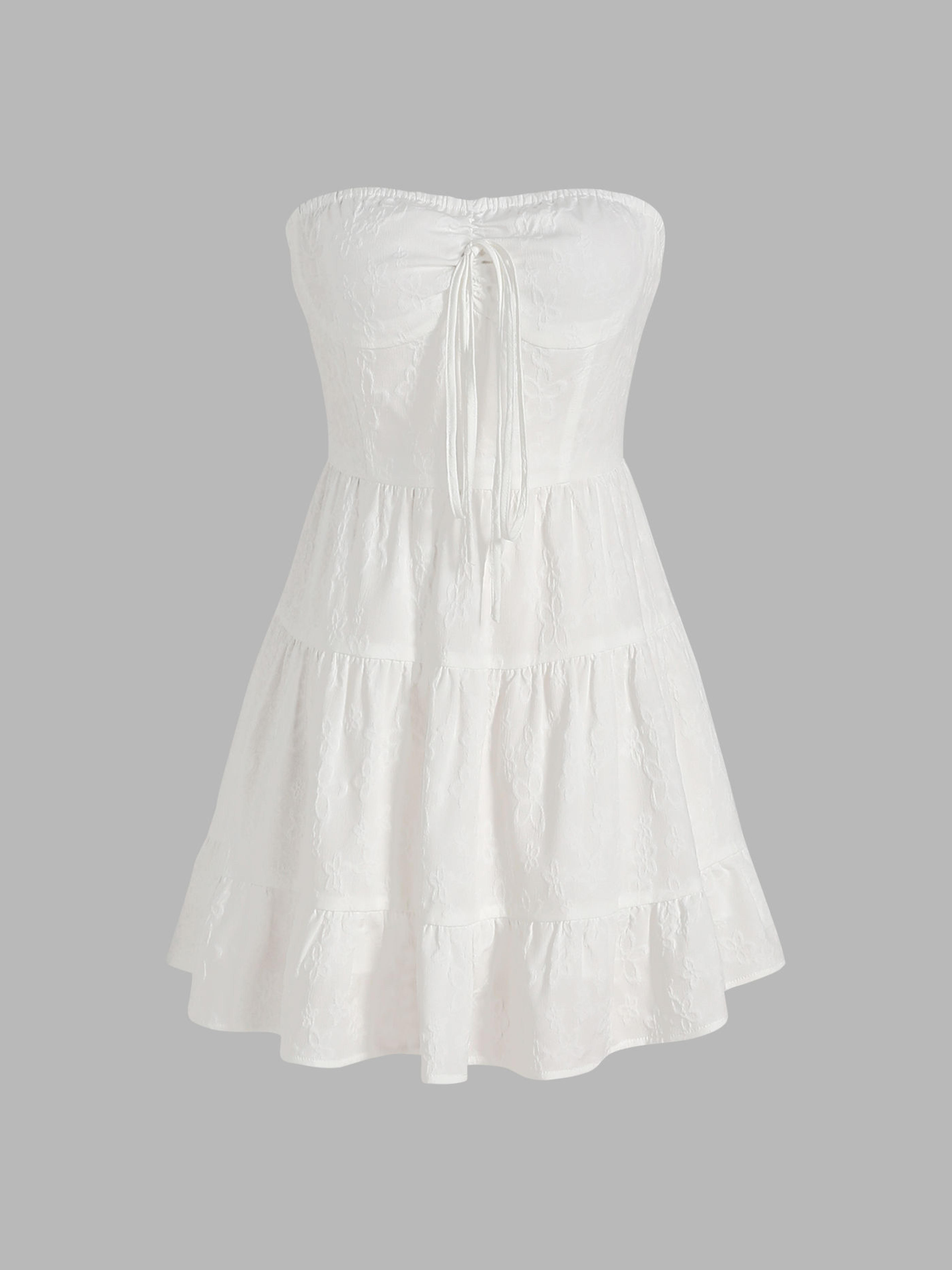 Simple Magic Strapless Eyelet Mini Dress - Cider