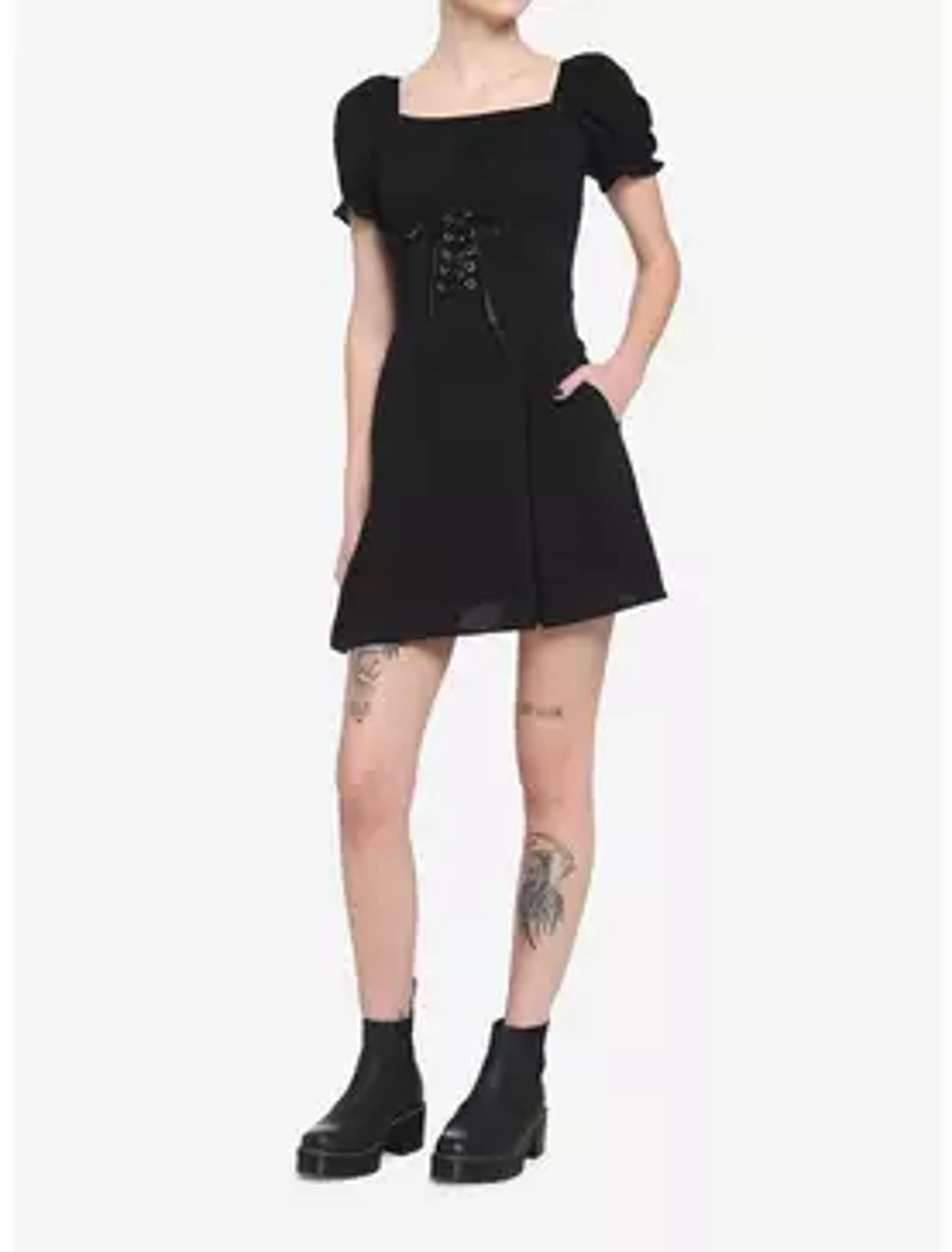 Black Puff Sleeve Corset Dress | Hot Topic