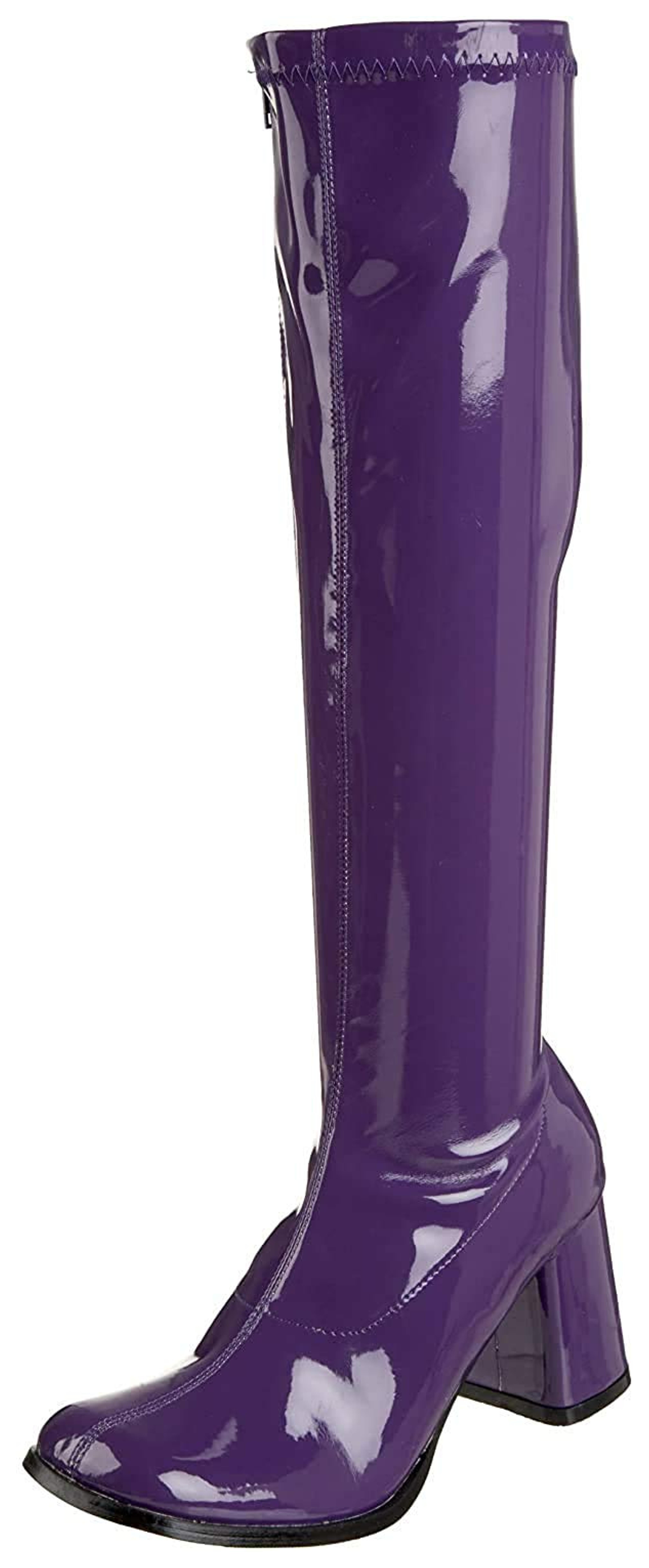 Amazon.com | Funtasma by Pleaser Women's Gogo-300 Boot,Purple Stretch Patent,10 M | Knee-High