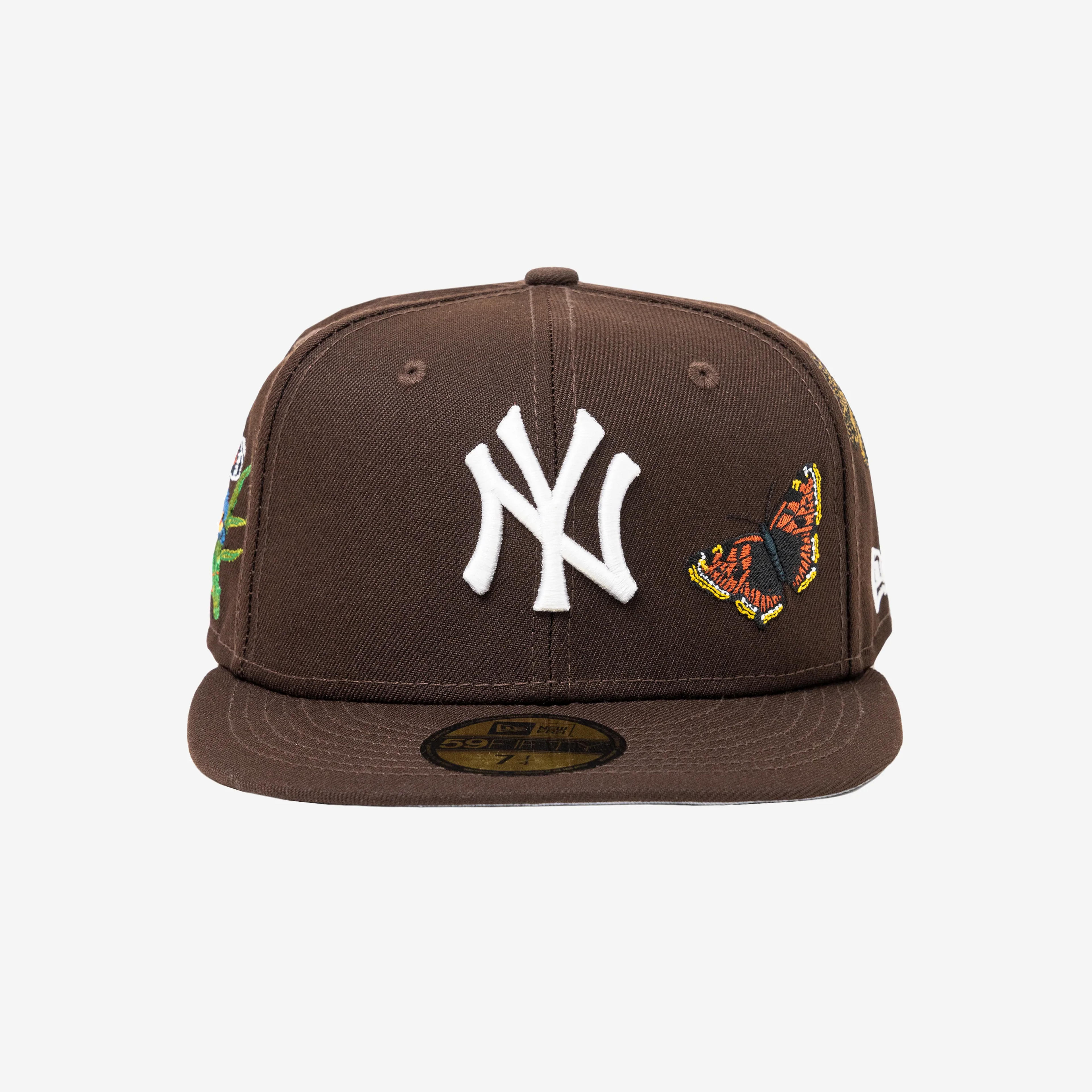 New York Yankees Butterfly Garden Baseball Cap - BROWN / 7 5/8