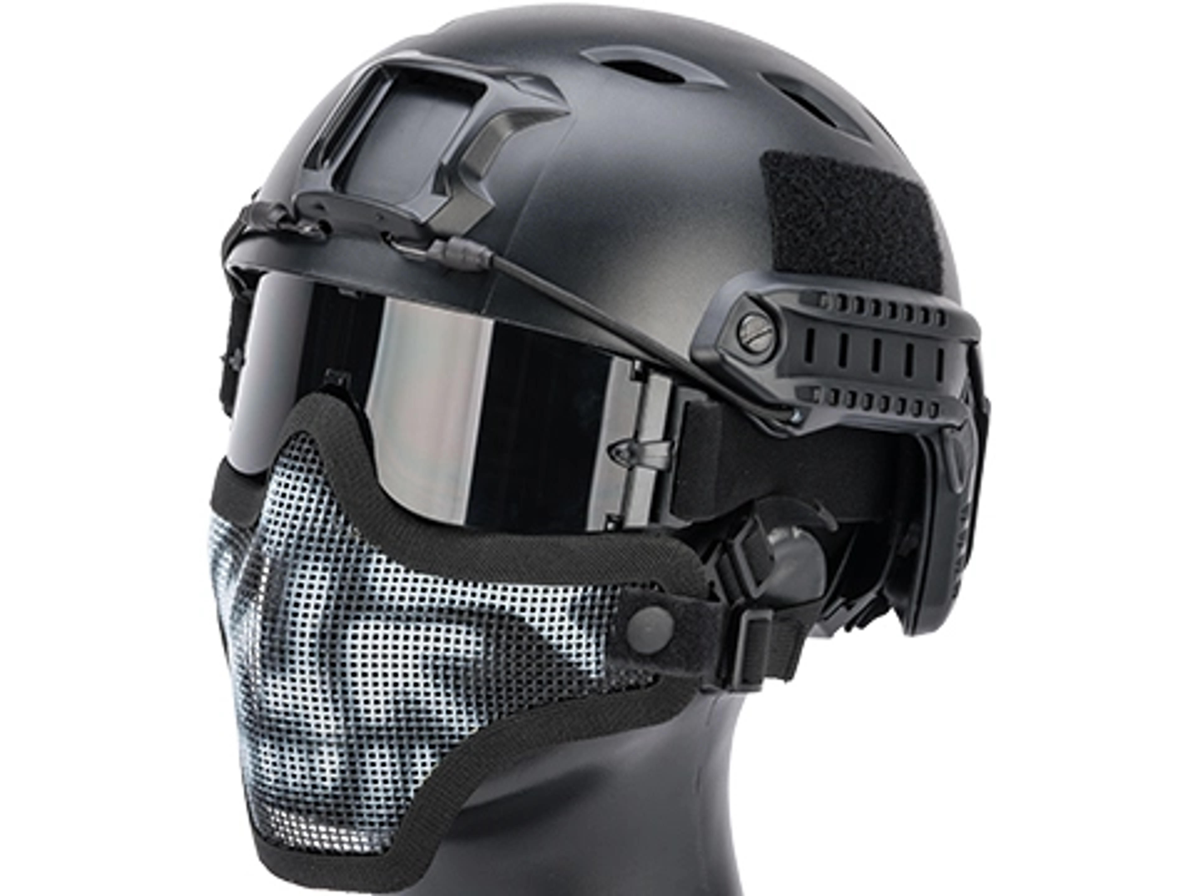 Matrix Iron Face Carbon Steel Mesh "Striker V1" Lower Half Mask (Color: Black / Skull), Tactical Gear/Apparel, Masks, Half Face Masks - Evike.com Airsoft Superstore