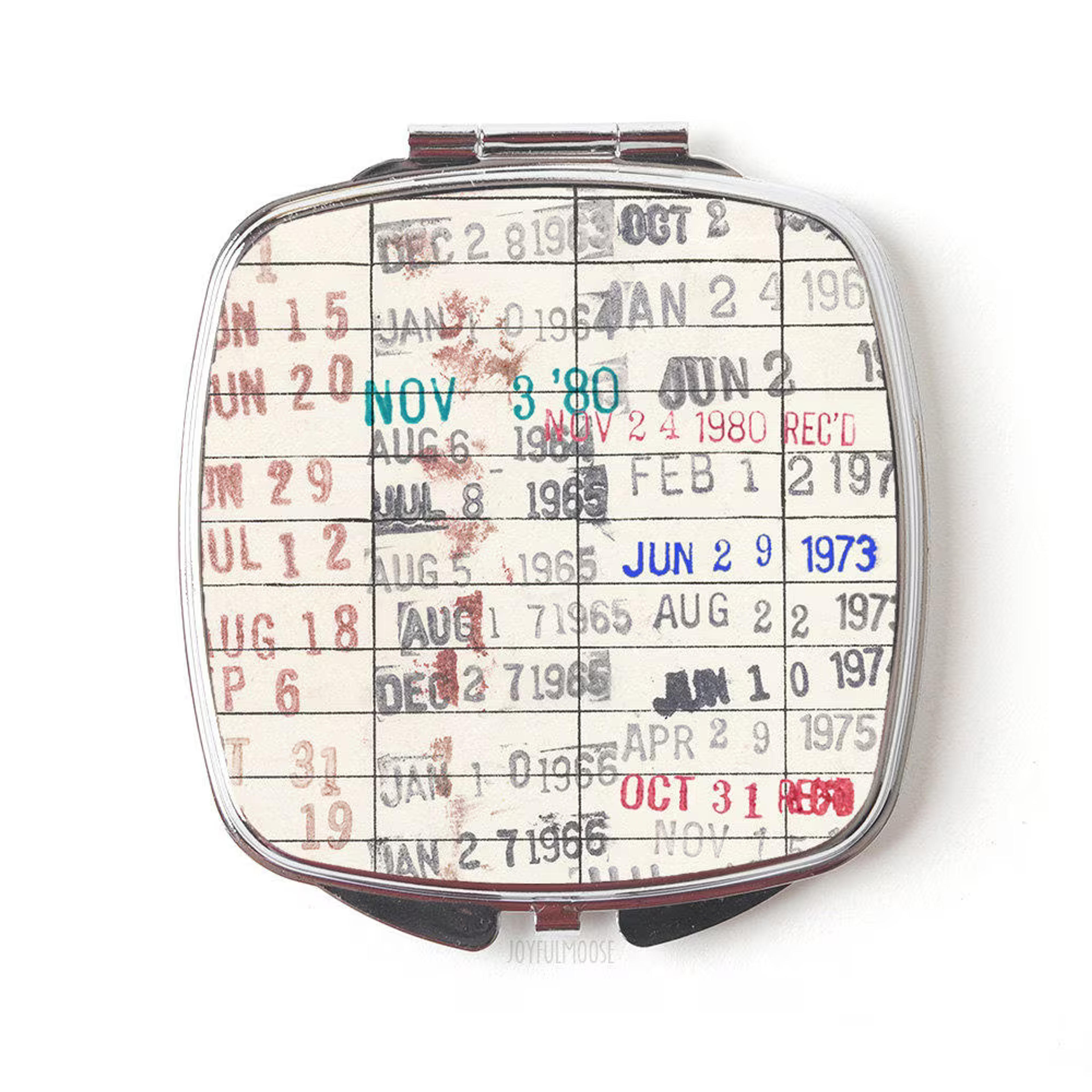 Vintage Library Card Compact Purse Mirror Bookish Gift for - Etsy