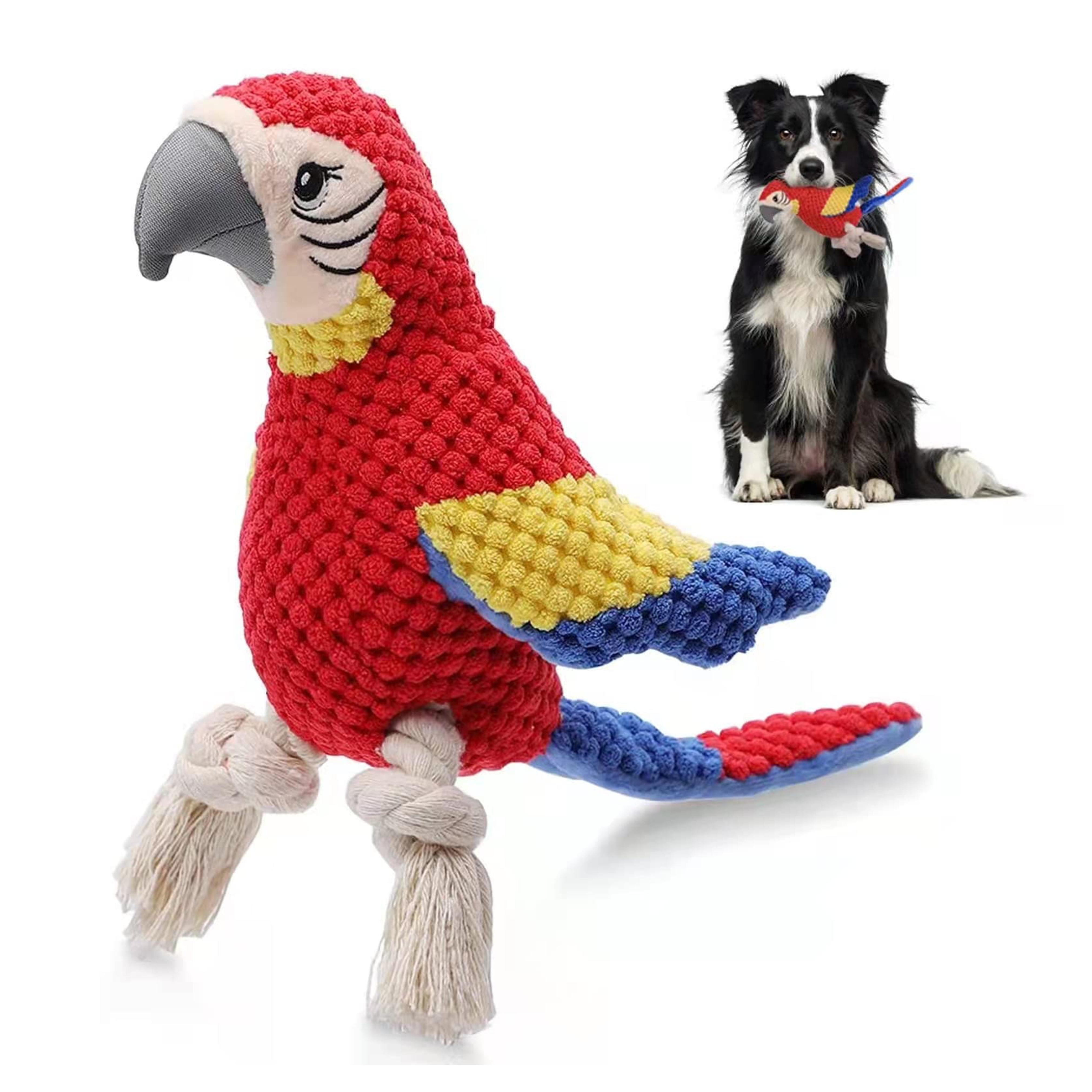 BARMI Dog Toys Dog Plush Toys Squeaky Interactive Stuffed Dog Toys for Small and Medium Dogs Puppy (Parrot)