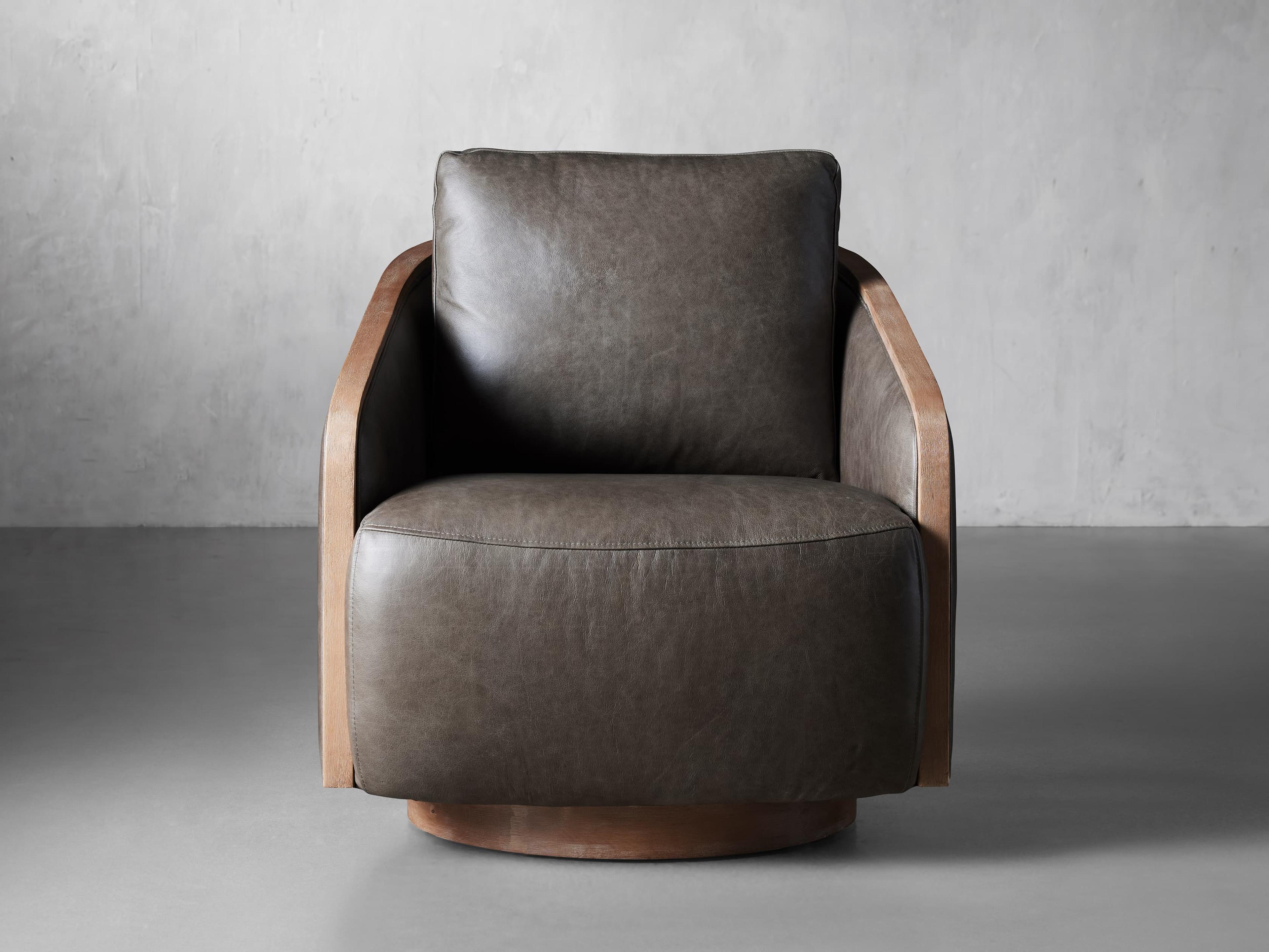 Pomona Leather Swivel Chair – Arhaus