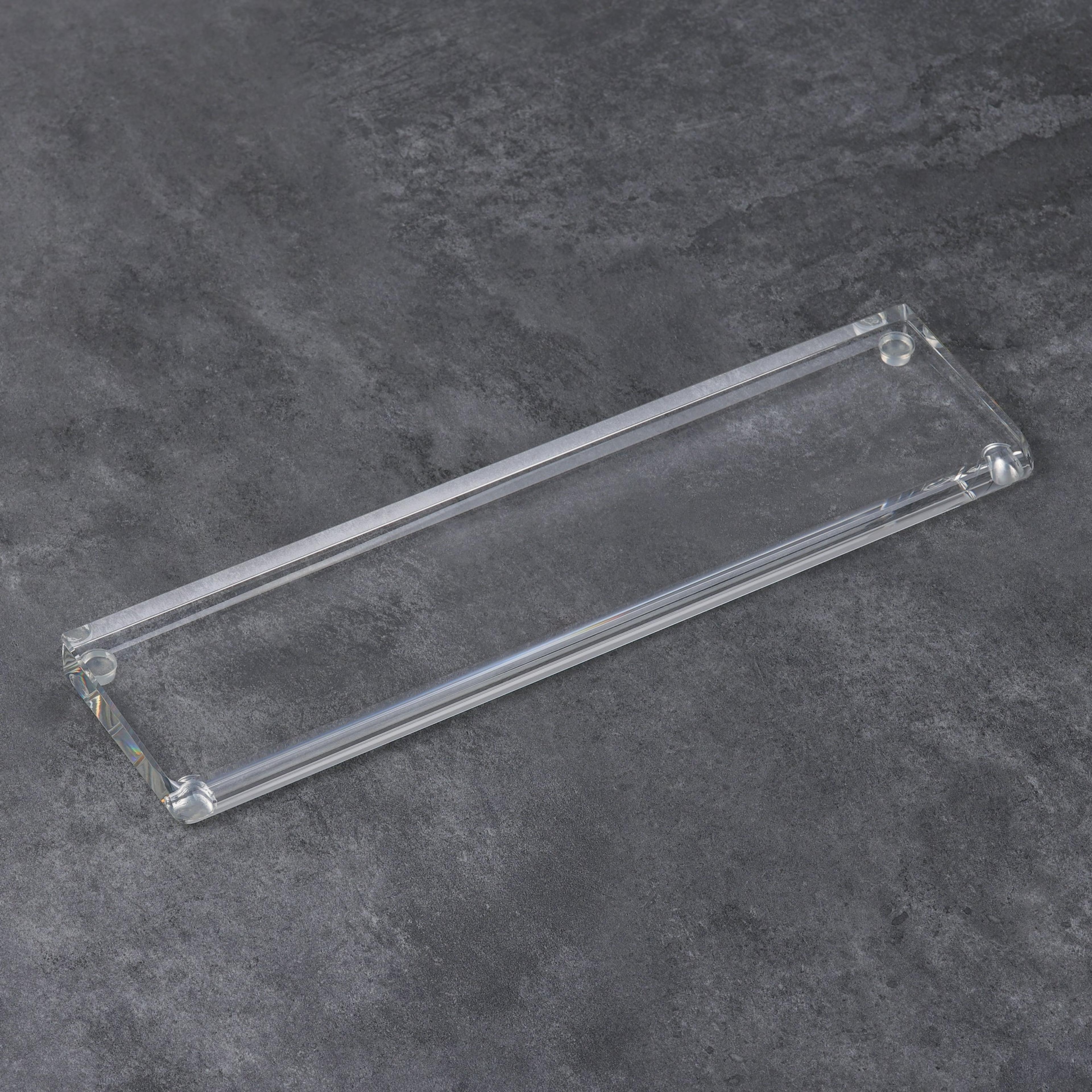 Clear/Acid Etched Synthetic Crystal Wrist Rest - Clear glass / 65%