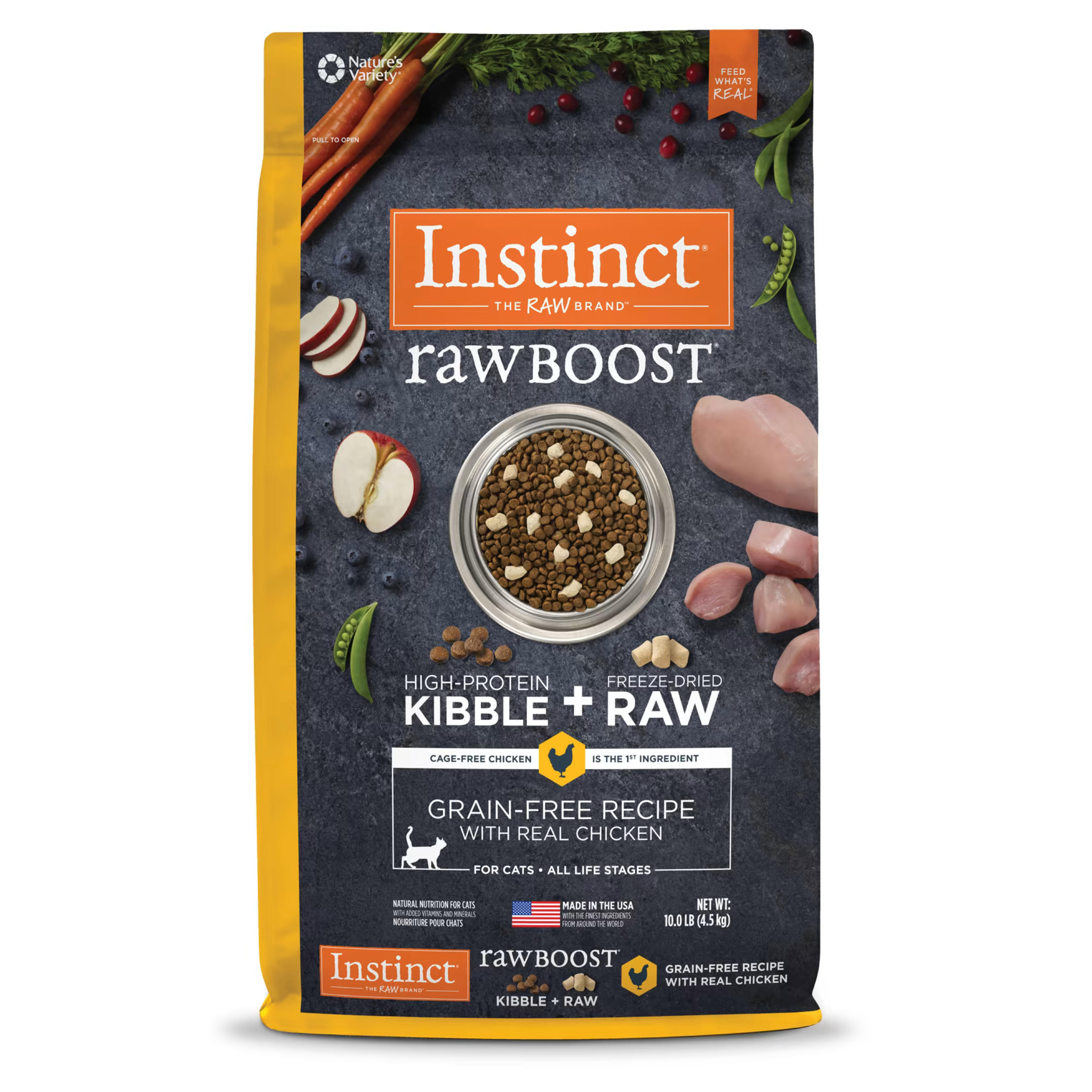 Instinct Raw Boost Grain Free Recipe with Real Chicken Natural Dry Cat Food, 10 lbs.