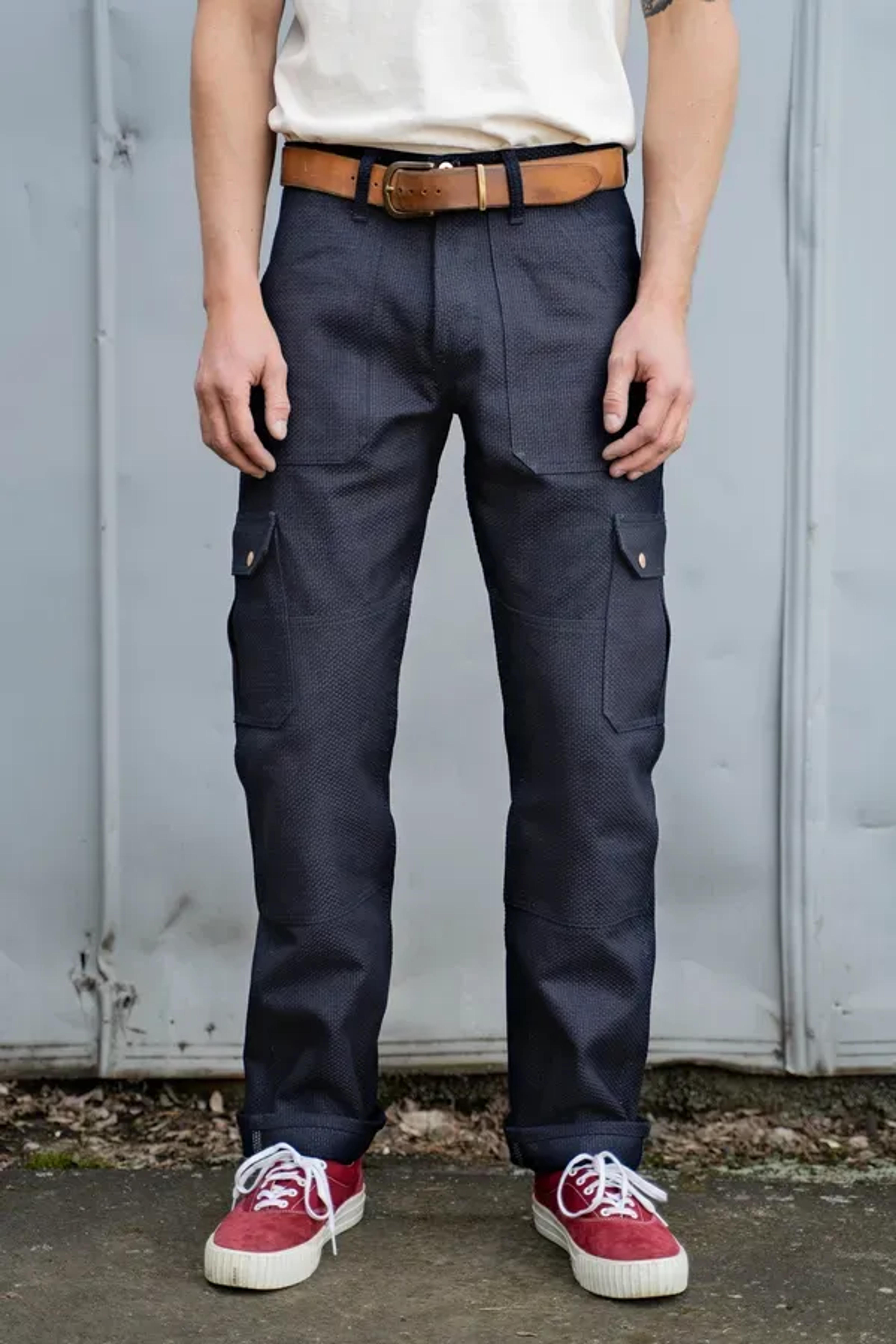 Work Cargo - 12.5 oz Japanese Indigo Sashiko — GREASE POINT WORKWEAR