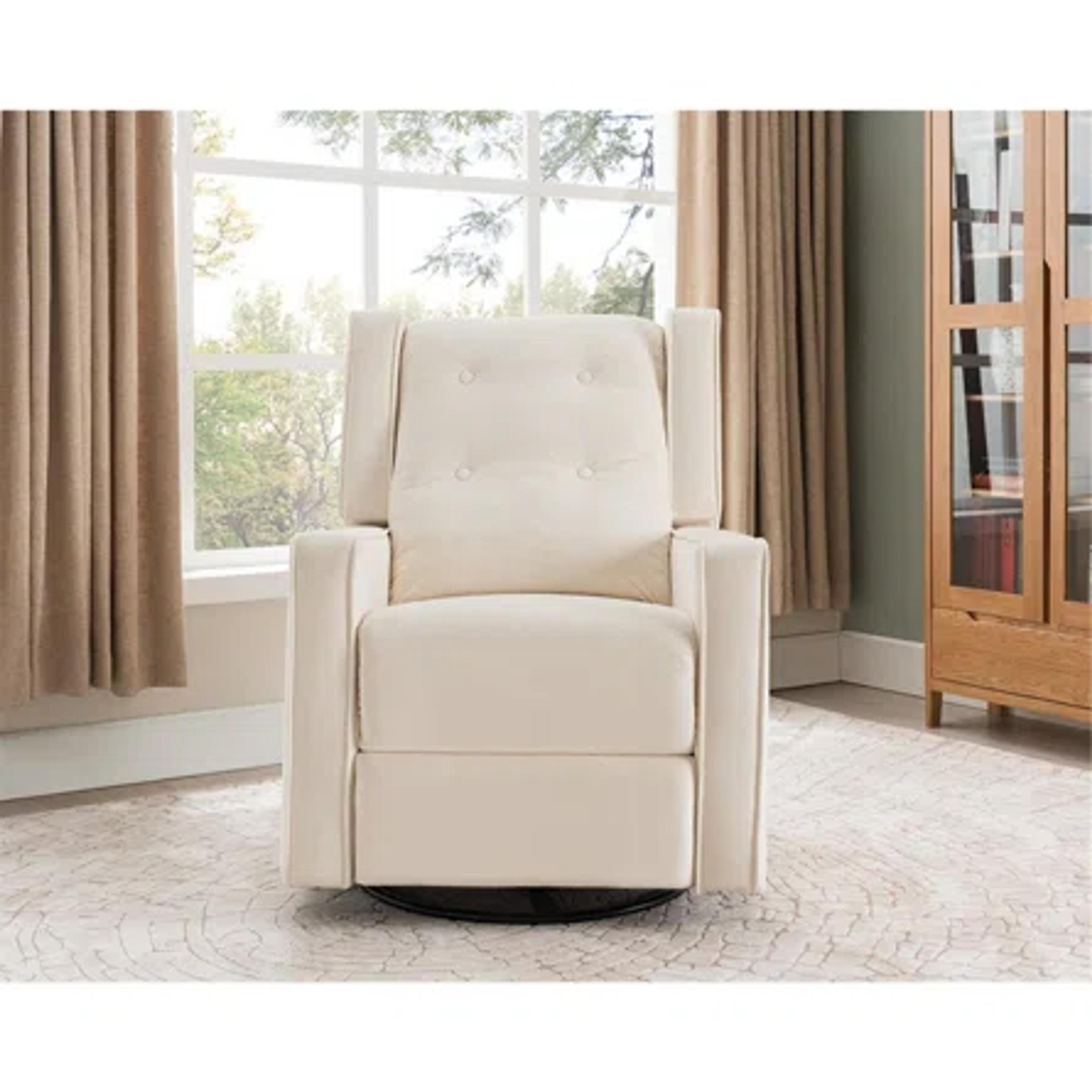 Winston Porter Parkhur Swivel Microfiber Reclining Glider | Wayfair