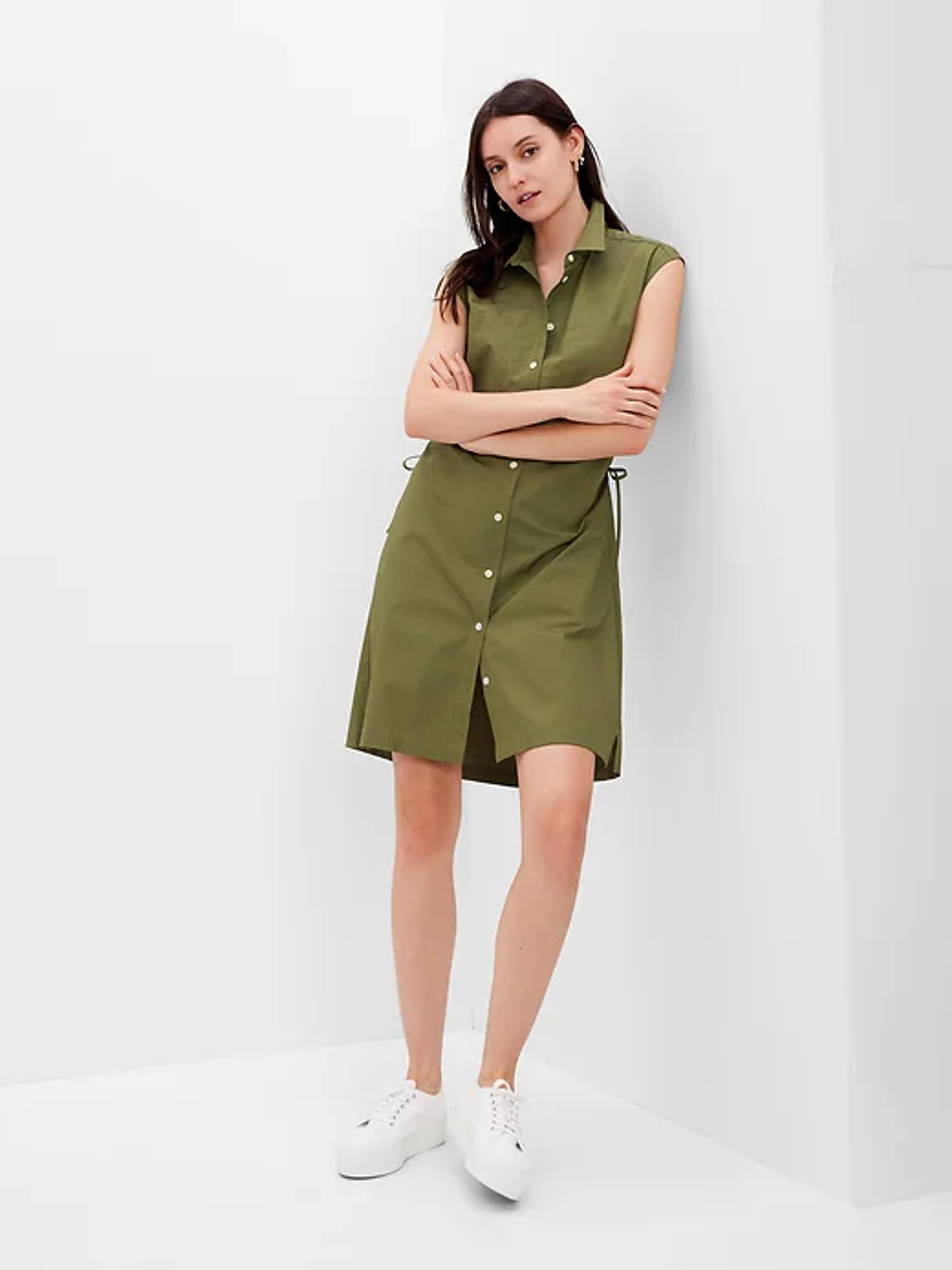 Utility Sleeveless Shirtdress