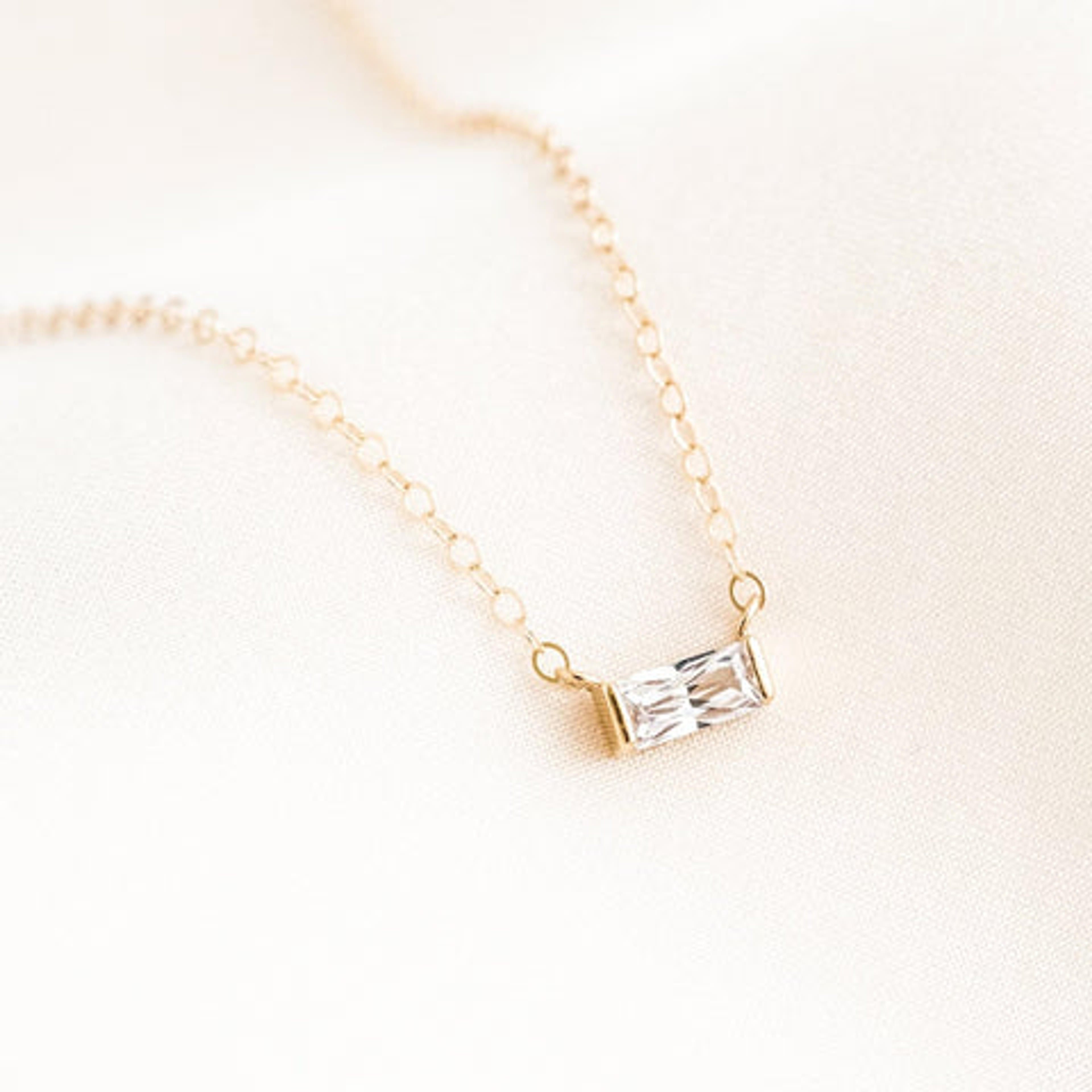 Dainty Baguette Necklace