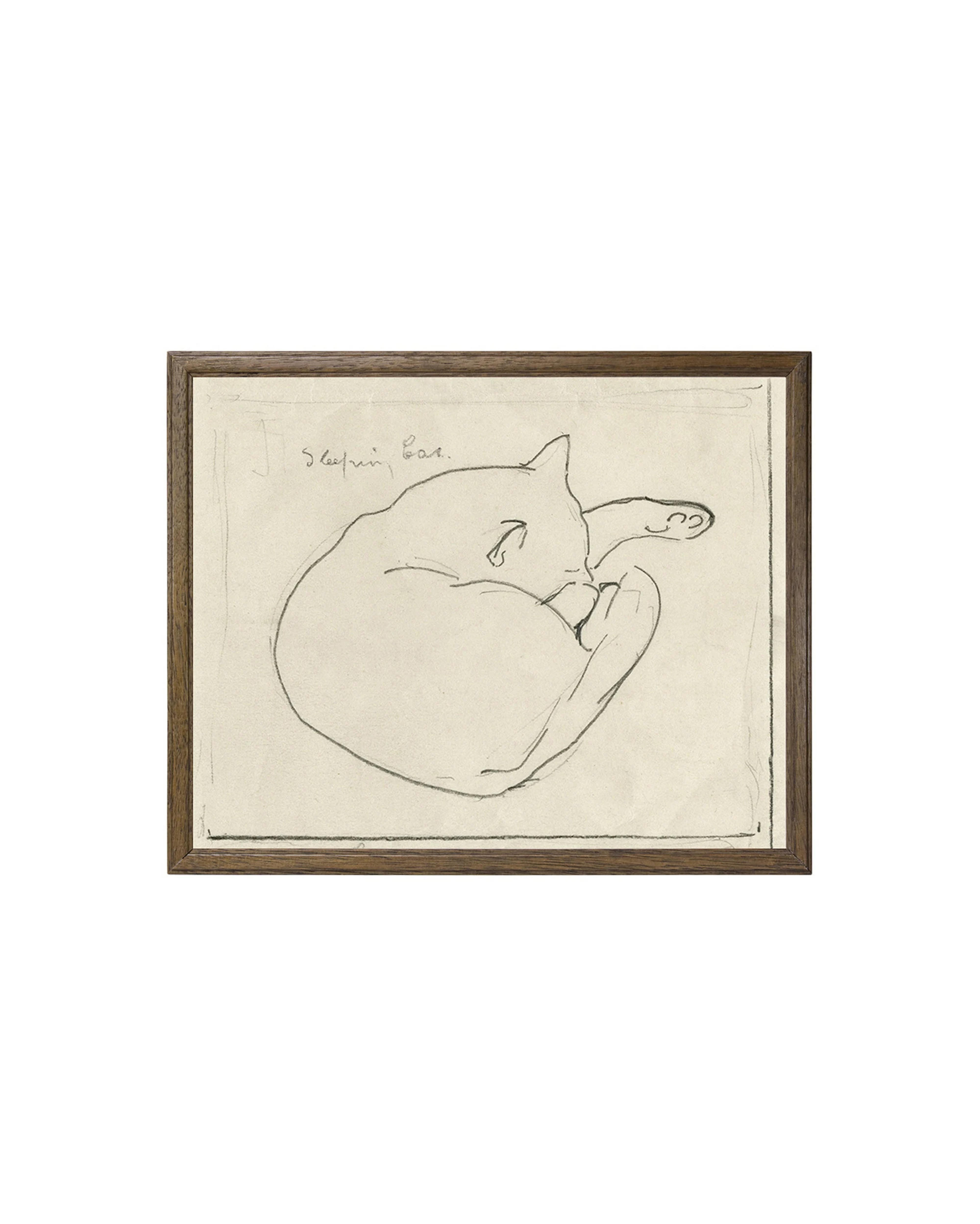 SLEEPING CAT. Cat Drawing. Vintage Cat Art. Cat Sketch Print - Etsy UK