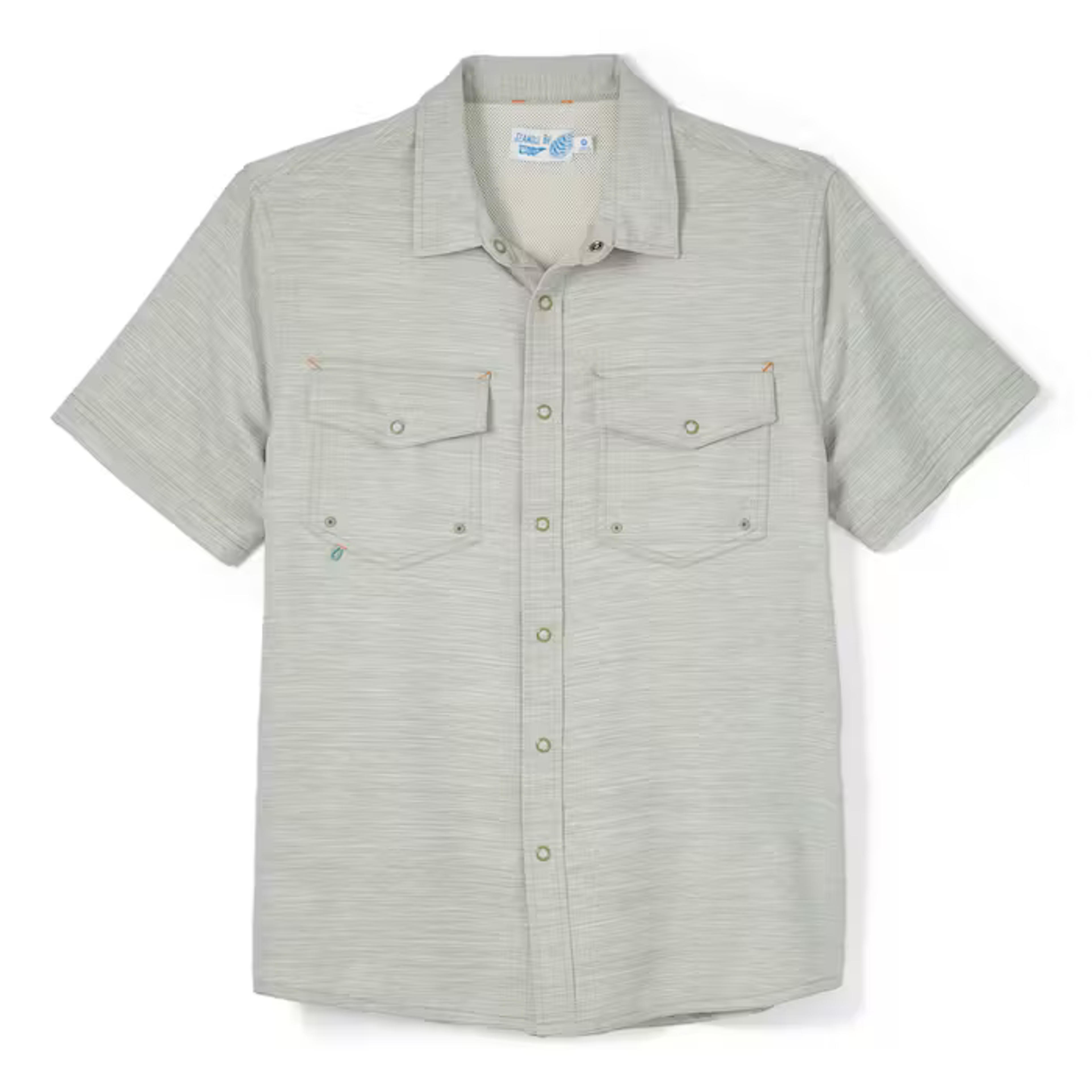 Wellen | Seawool UPF Short Sleeve Shirt | Marled Sage | Size: L | SS Button Downs ...