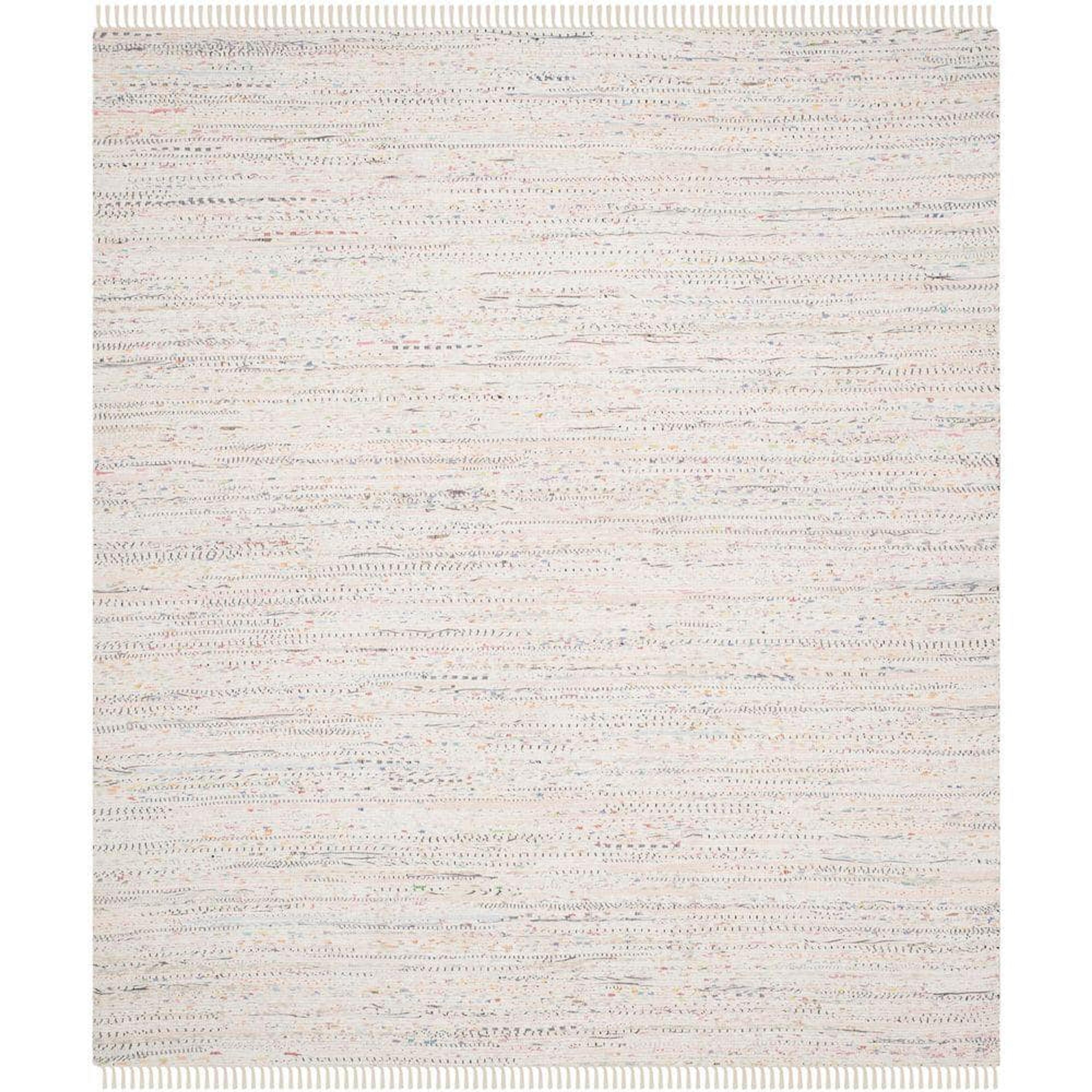 SAFAVIEH Rag Rug Ivory/Multi 8 ft. x 10 ft. Gradient Striped Area Rug RAR121G-8