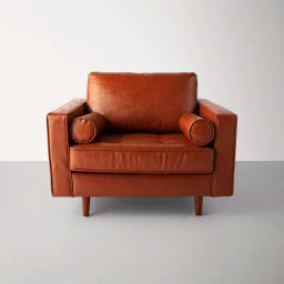 Hailee 41.5" W Tufted Genuine Leather Cowhide Armchair | AllModern