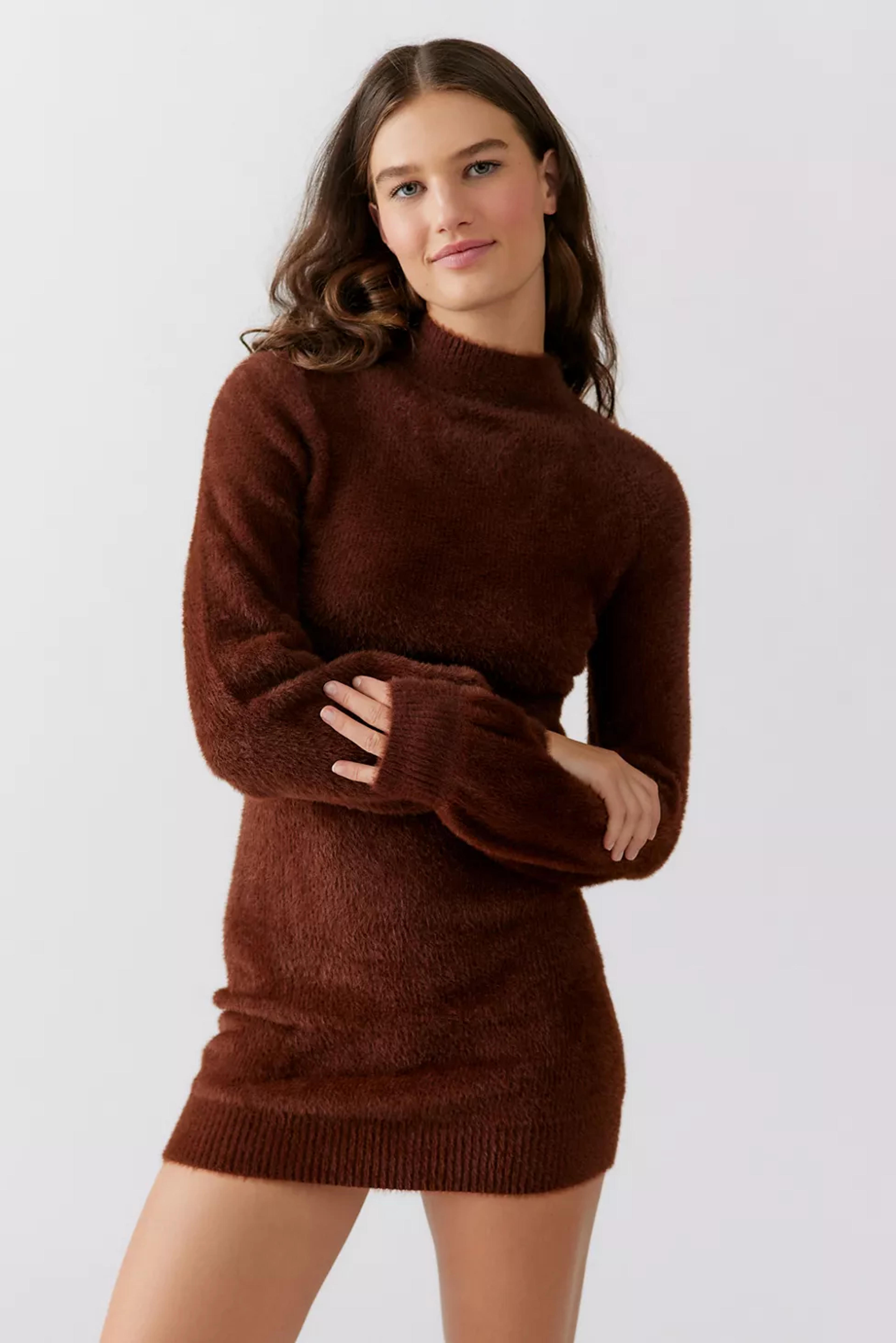 UO Carmela Fuzzy Sweater Dress | Urban Outfitters