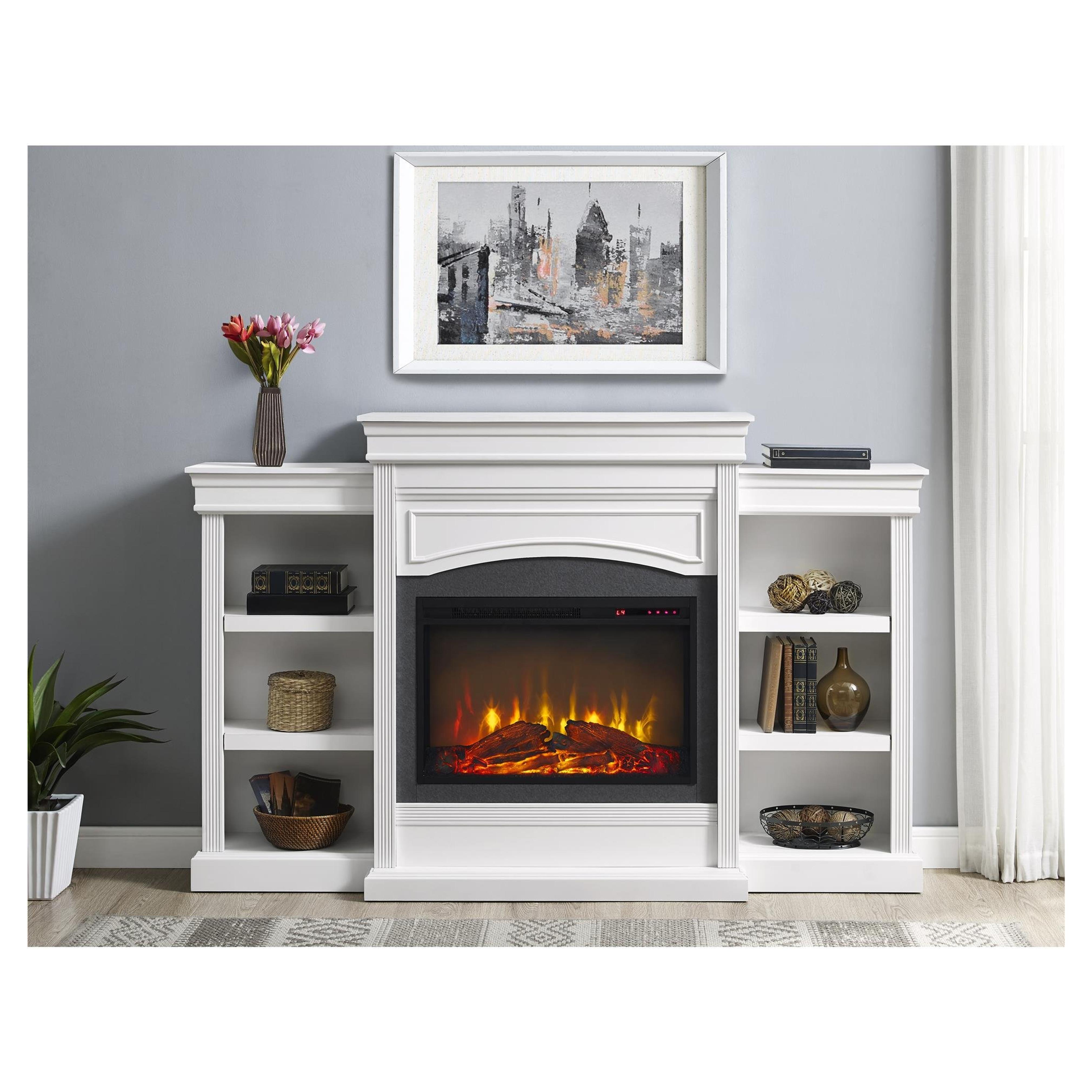 Amazon.com: Ameriwood Home Lamont Mantel Fireplace, White,1815096COM : Home & Kitchen