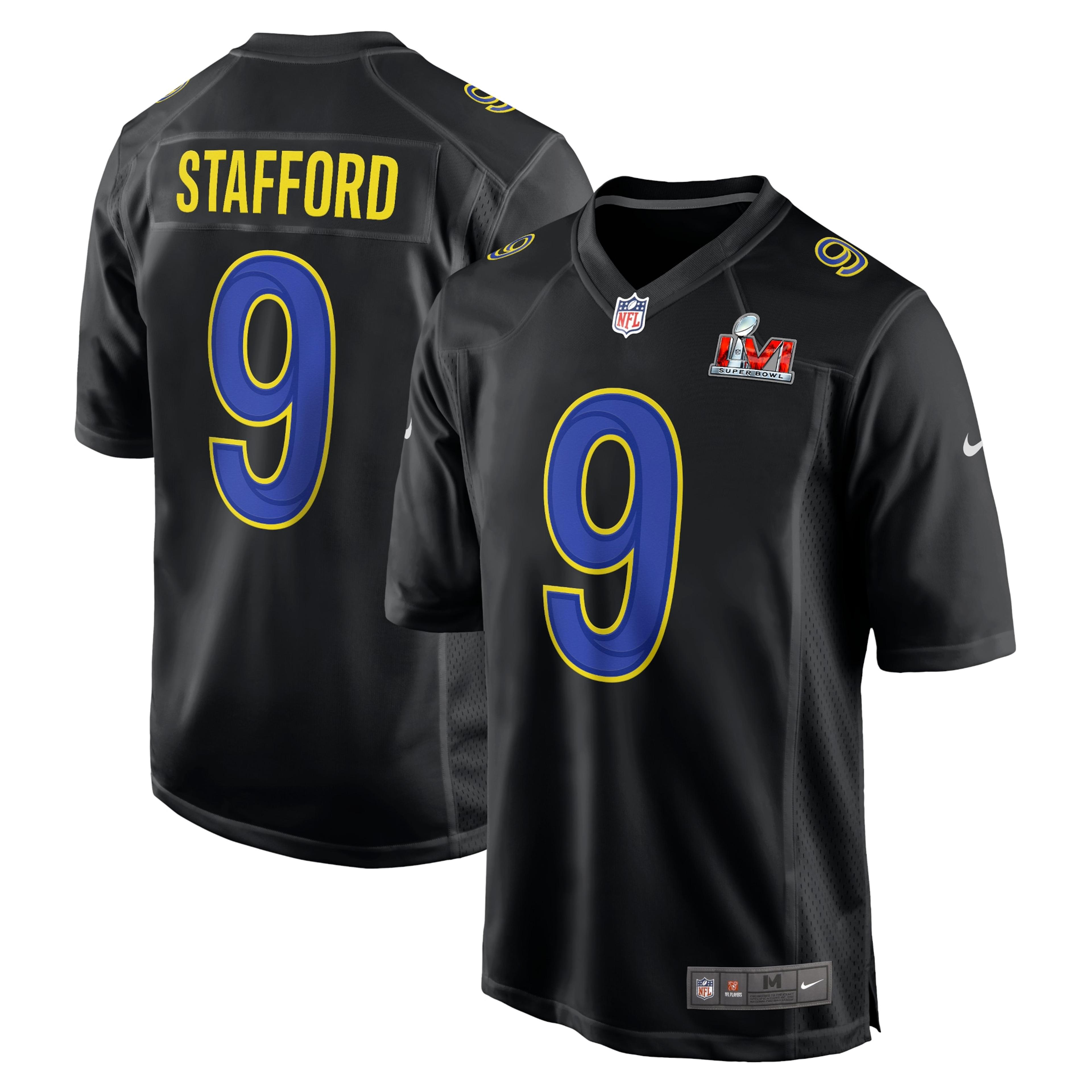 Matthew Stafford Los Angeles Rams Nike Super Bowl LVI Bound Game Fashion Jersey - Black