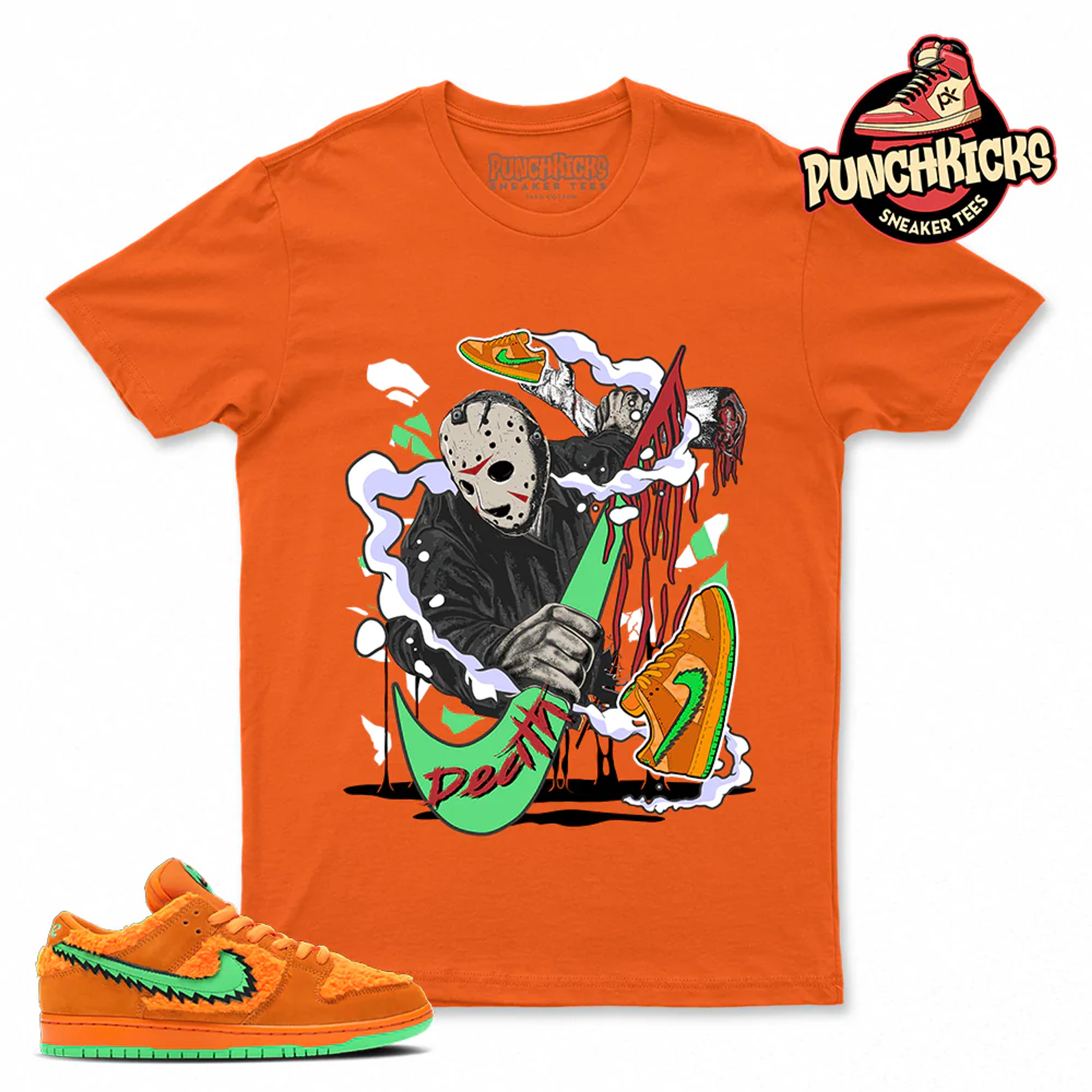 Jason Voorhees Halloween Orange T-Shirt Match Nike SB Dunk Low Gratefu – PunchKicks