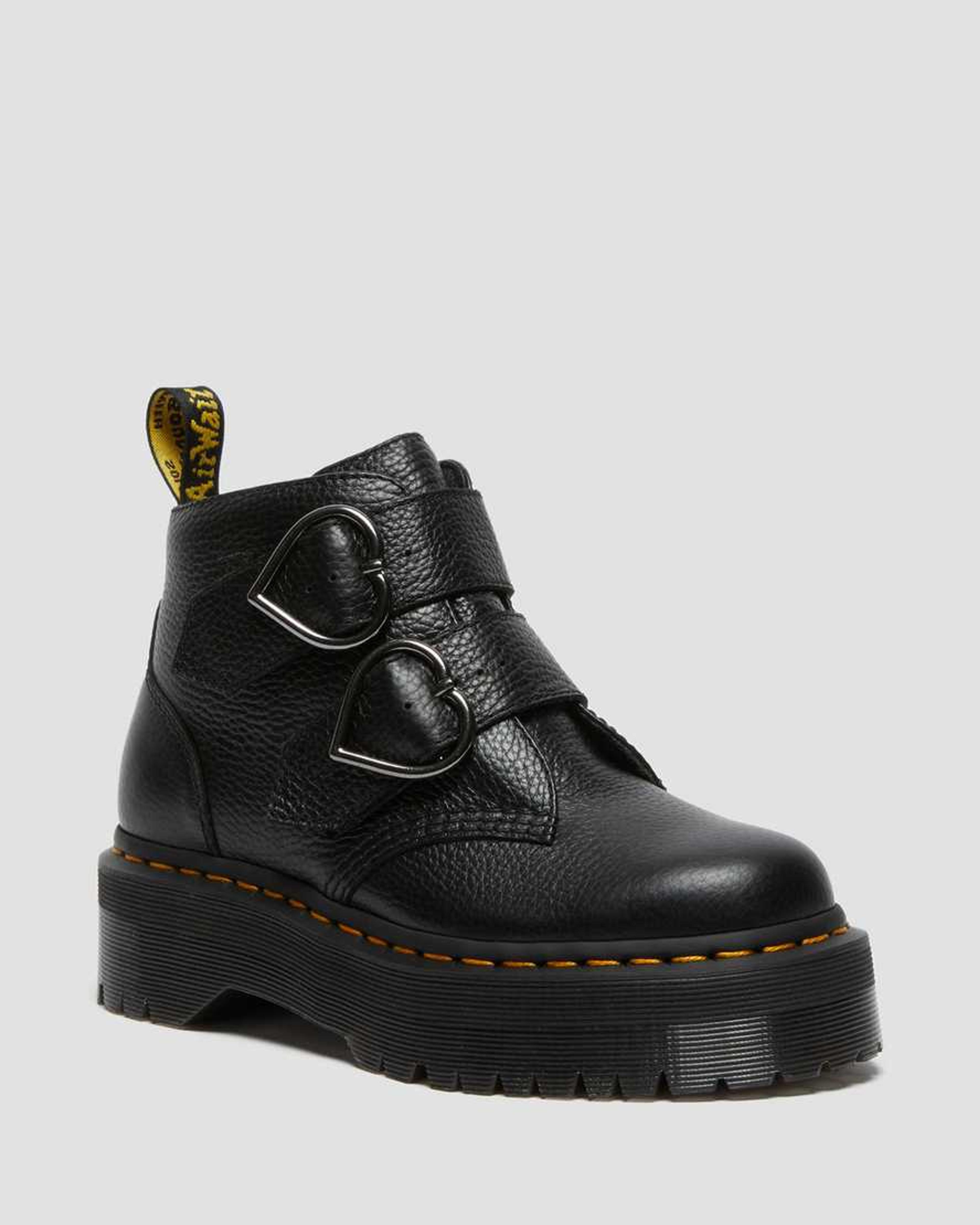 Devon Heart Leather Platform Boots | Dr. Martens