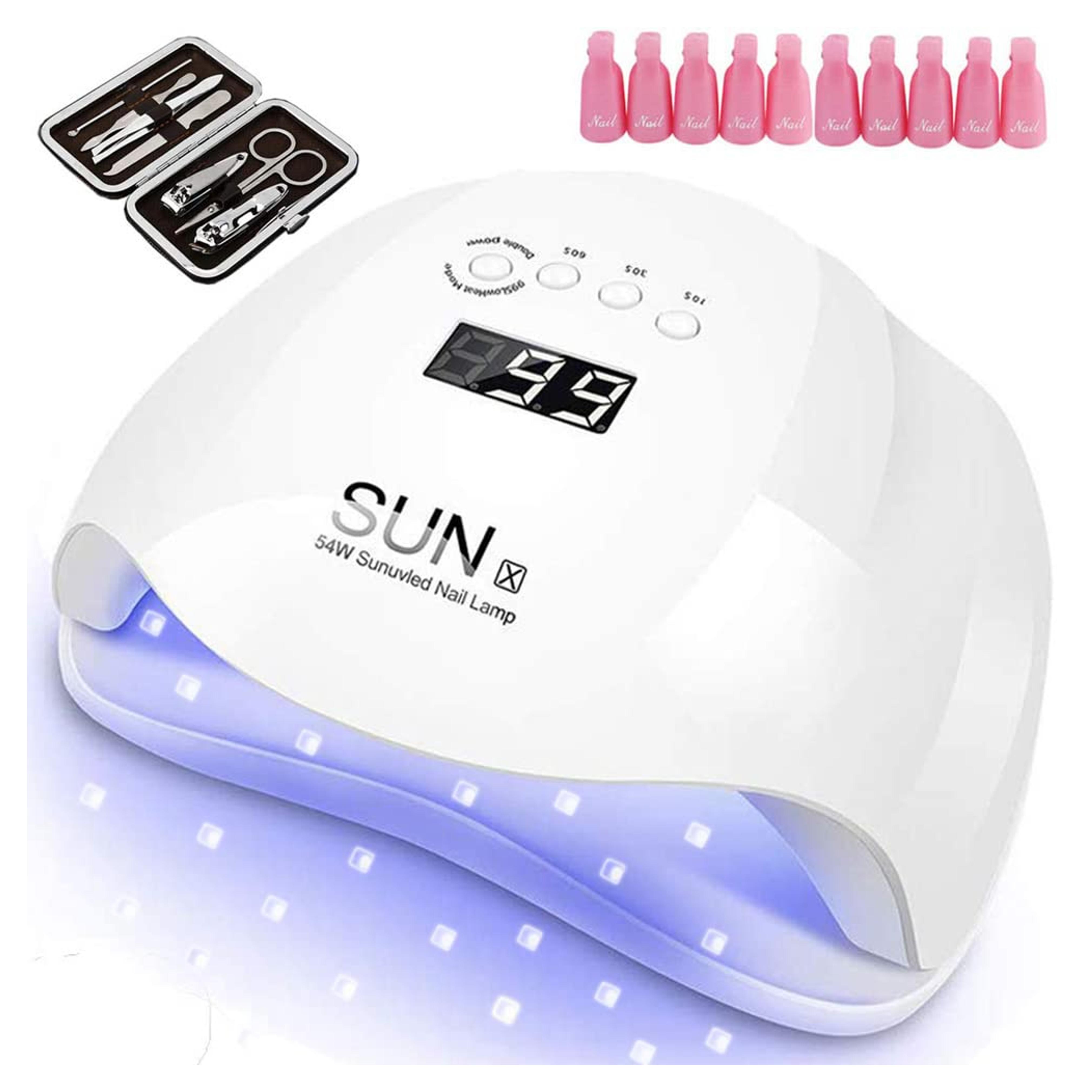 54W Gel UV LED Nail Lamp, Mlfyho Nail Dryers for Gel and Regular Polish Curing Lamp with 36 Dual Light Source LEDs, 4 Timer Setting Gel Nail Polish Kit with UV Light, Professional Polygel Nail Kit