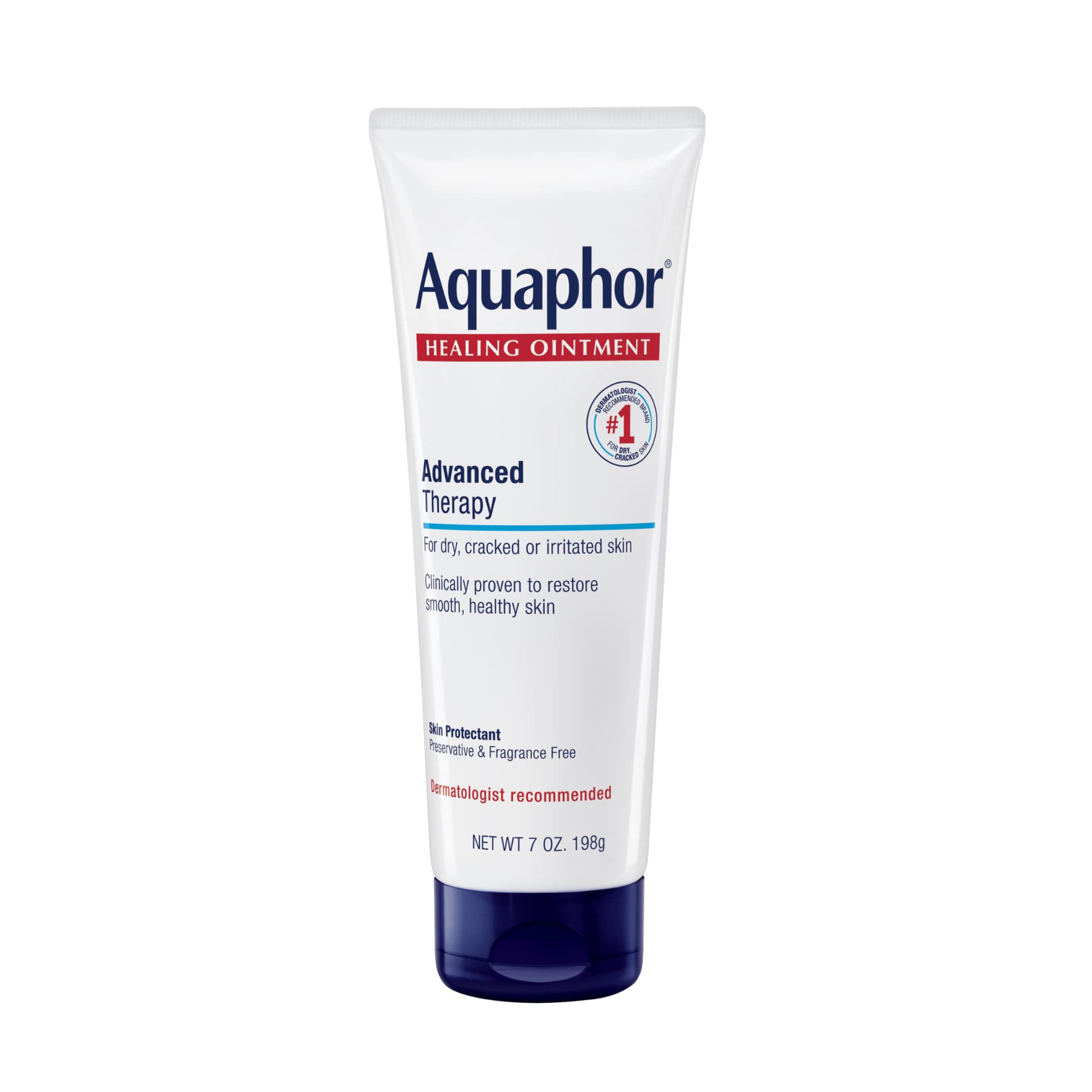 Aquaphor Healing Ointment - Dry Skin Moisturizer - Hands, Heels, Elbows, Lips - 7 oz. Tube