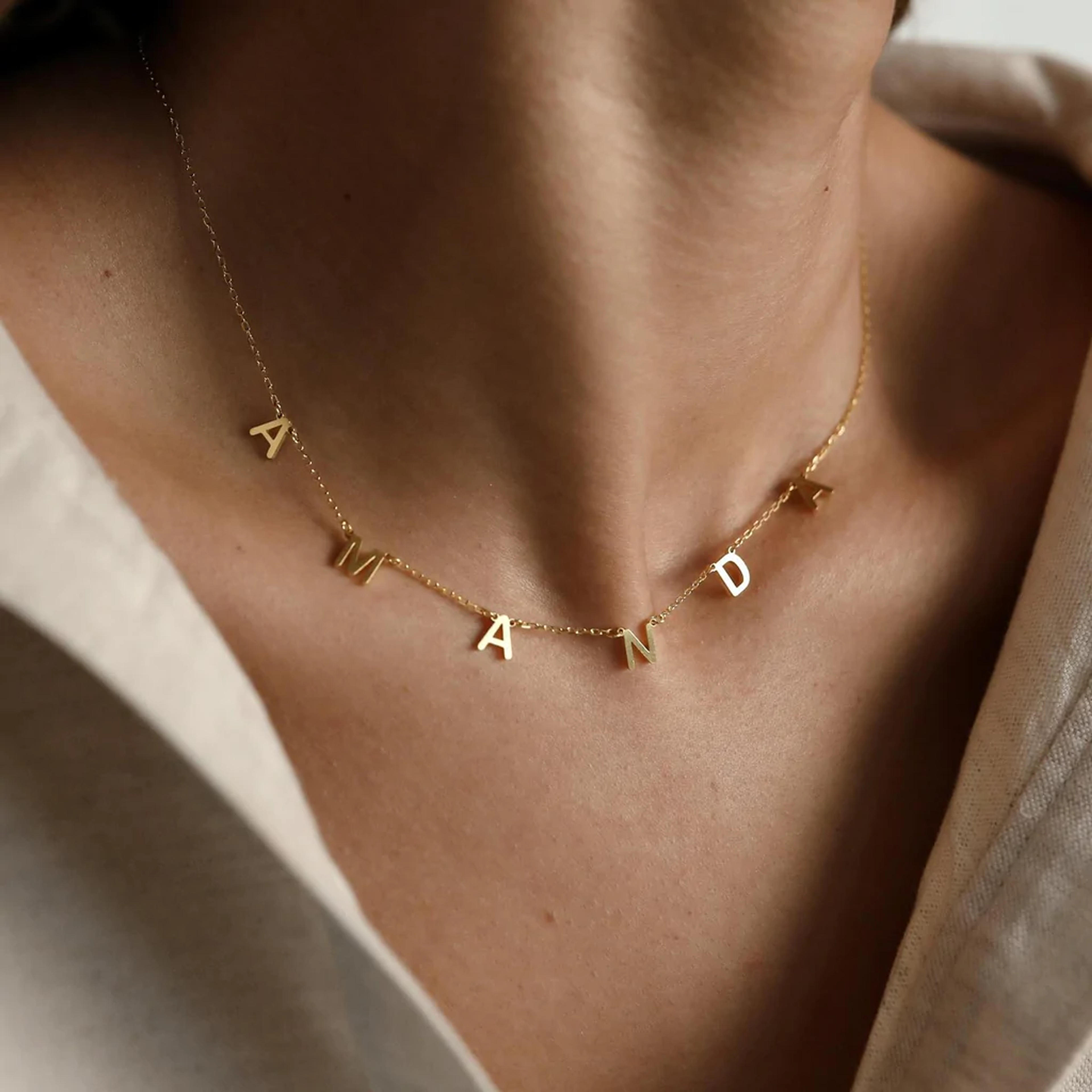 Alice Dainty Letter Name Necklace | Caitlyn Minimalist