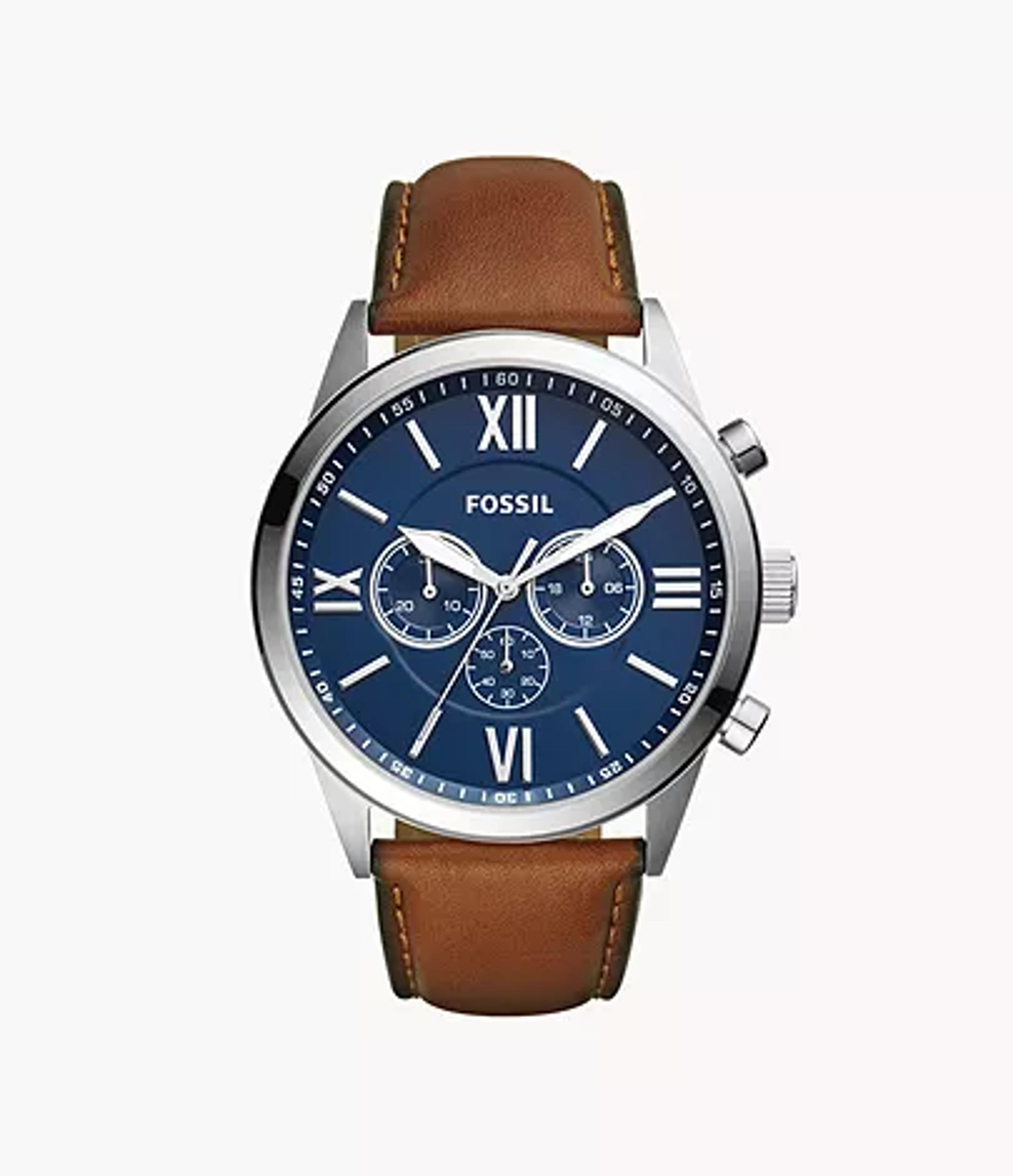 Flynn Chronograph Brown Leather Watch