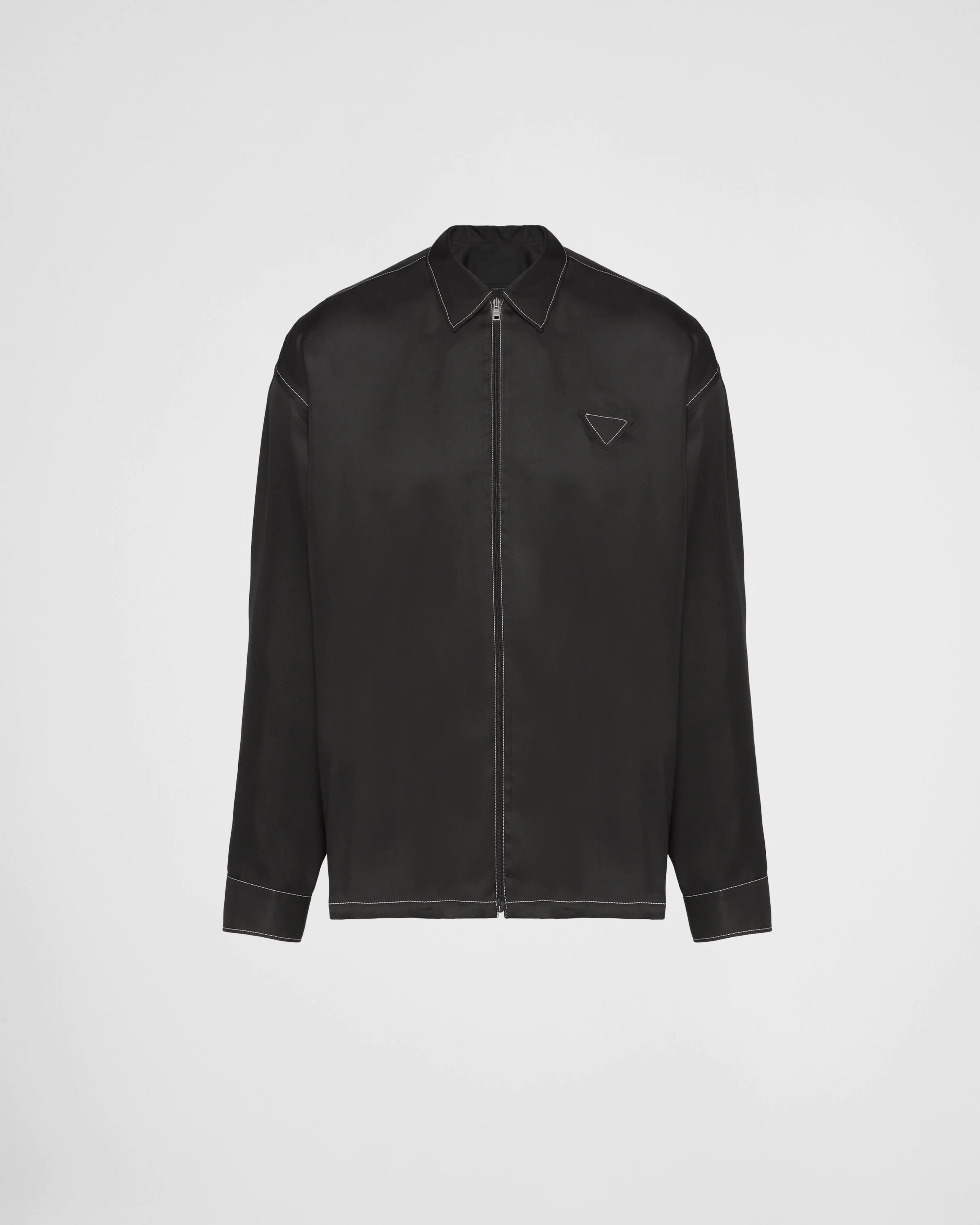 Black Silk twill shirt | Prada