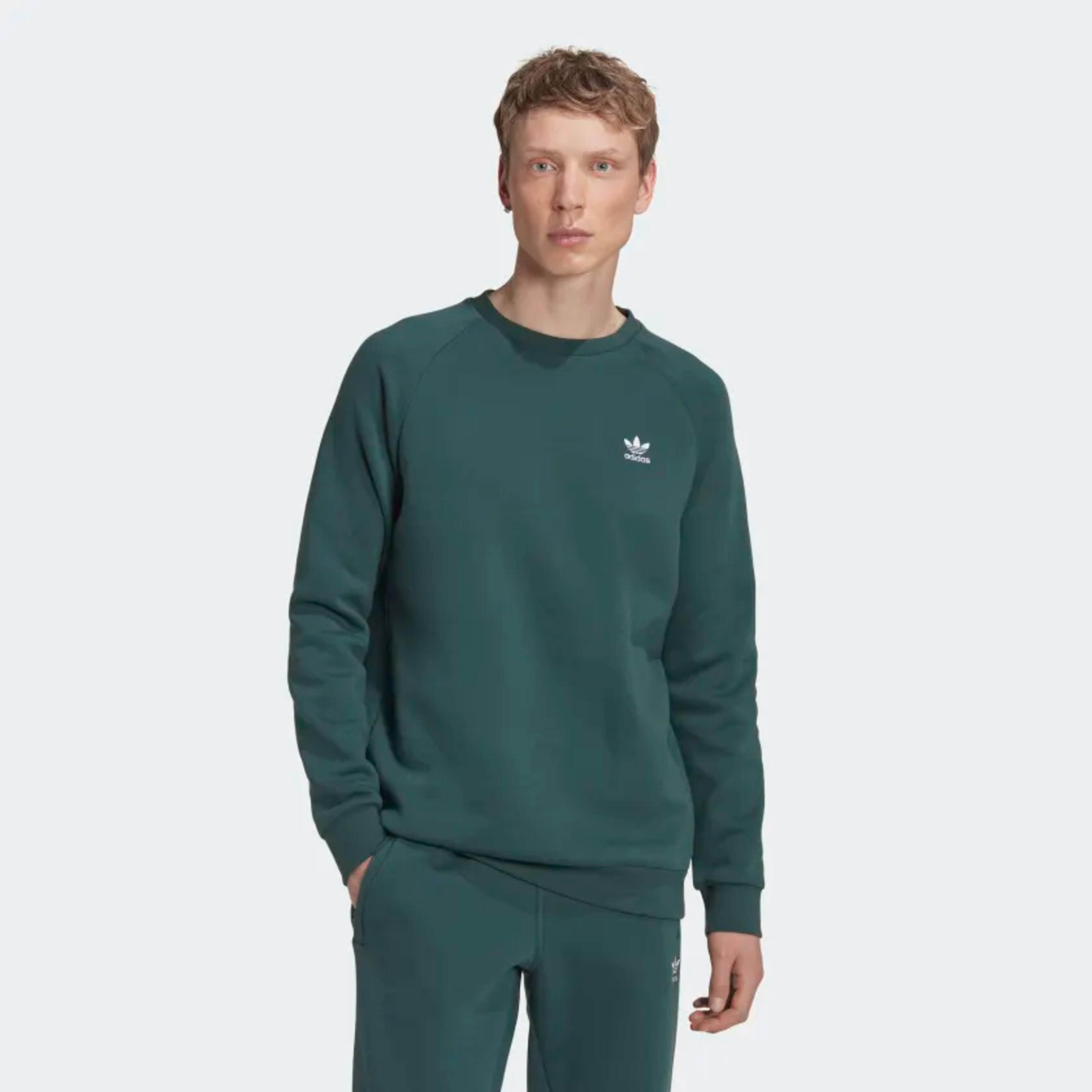 adidas Adicolor Essentials Trefoil Crewneck Sweatshirt - Green | Men's Lifestyle | adidas US