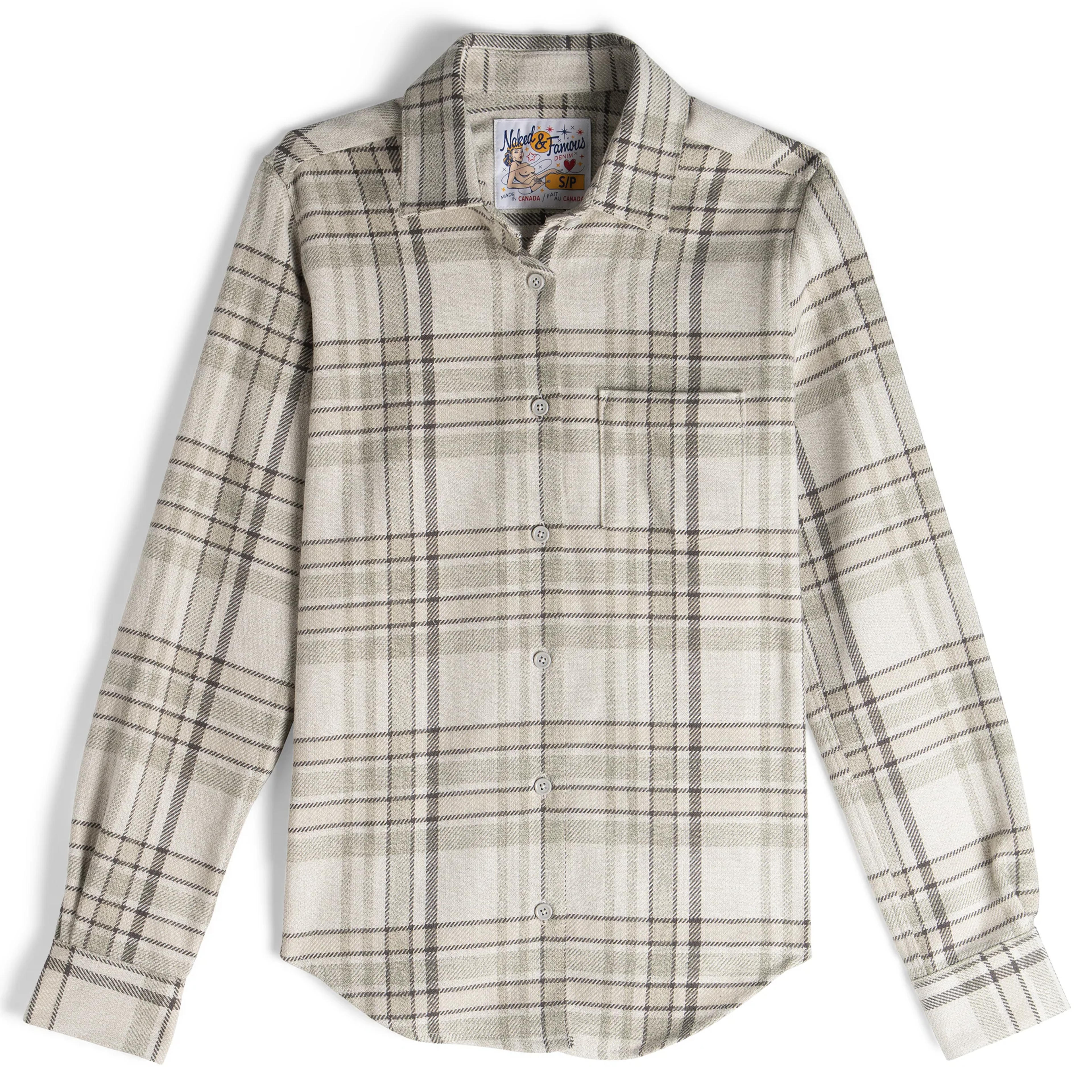 Country Shirt - Heavy Vintage Flannel - Pale Grey - XS