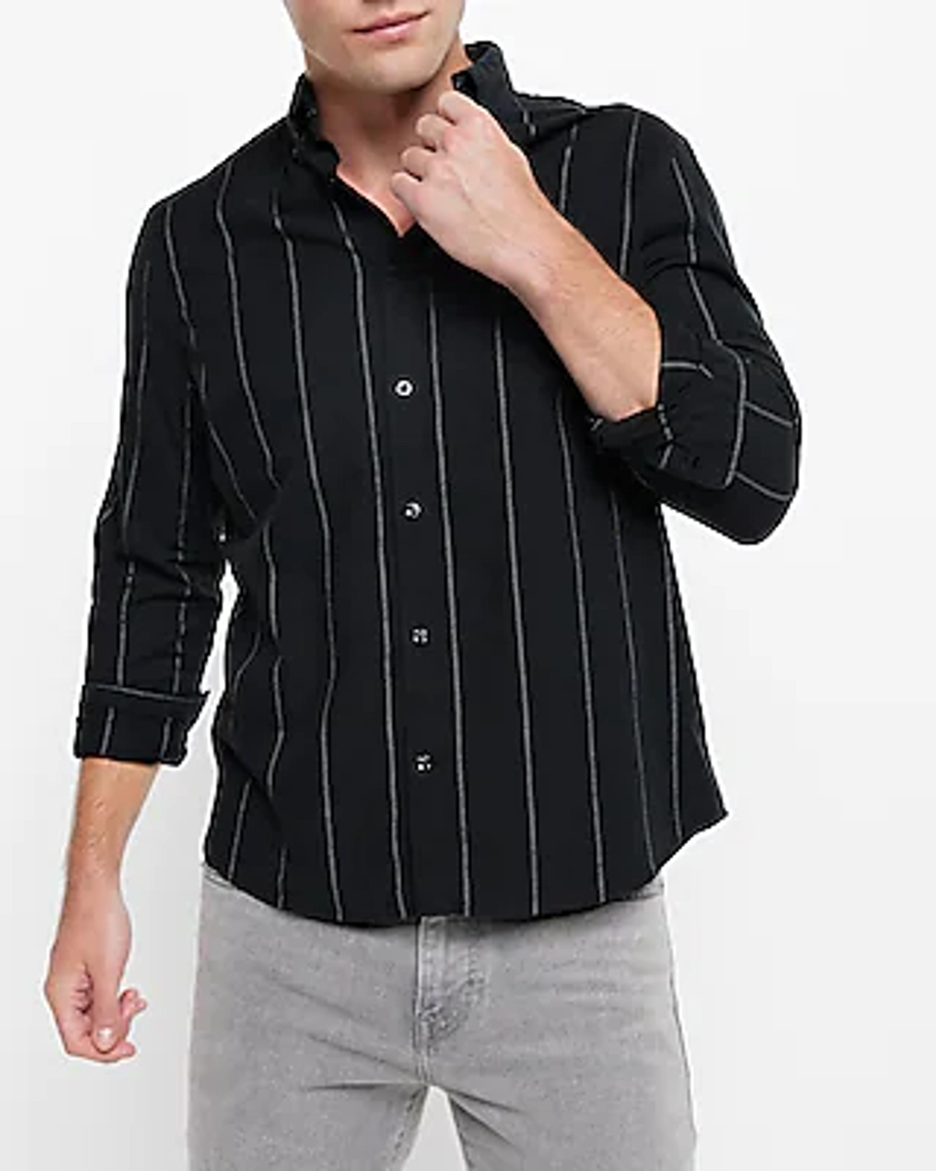 Striped Stretch Oxford Shirt