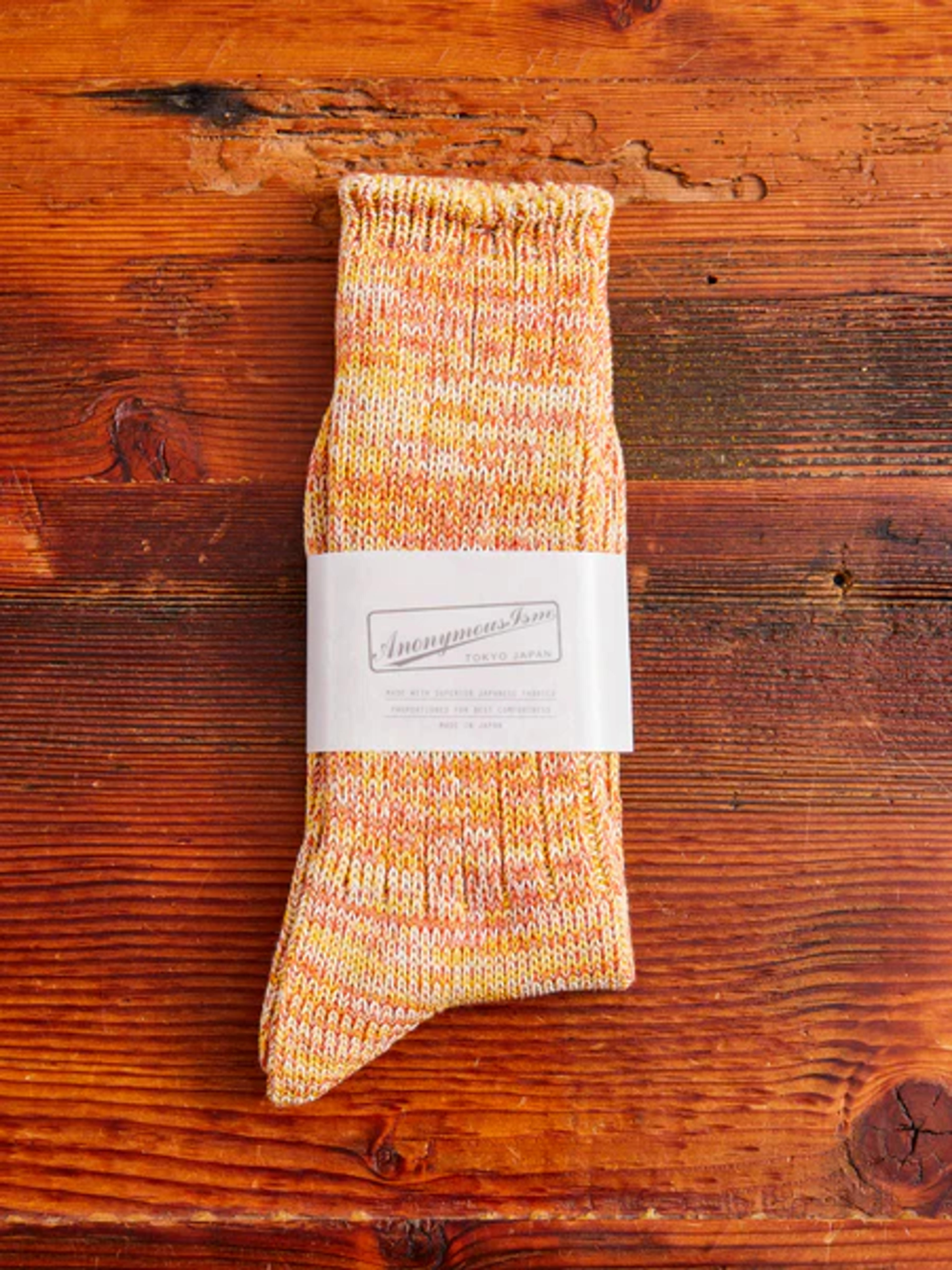 Melange Crew Sock in Brick