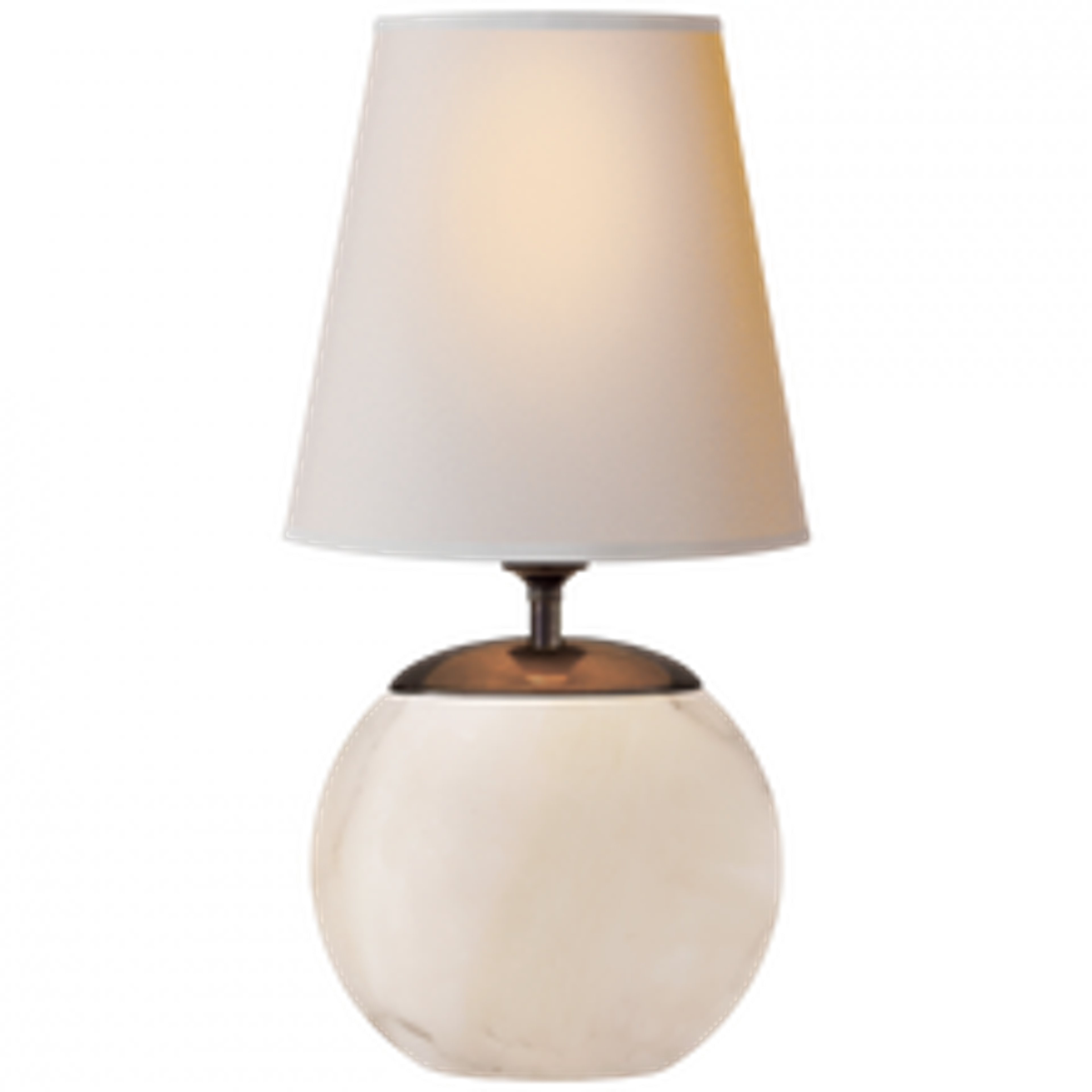 Terri Accent Table Lamp, 1-Light, Round, Alabaster, Natural Paper Shade, 12.5"H (TOB 3014ALB-NP CQ1Q2)