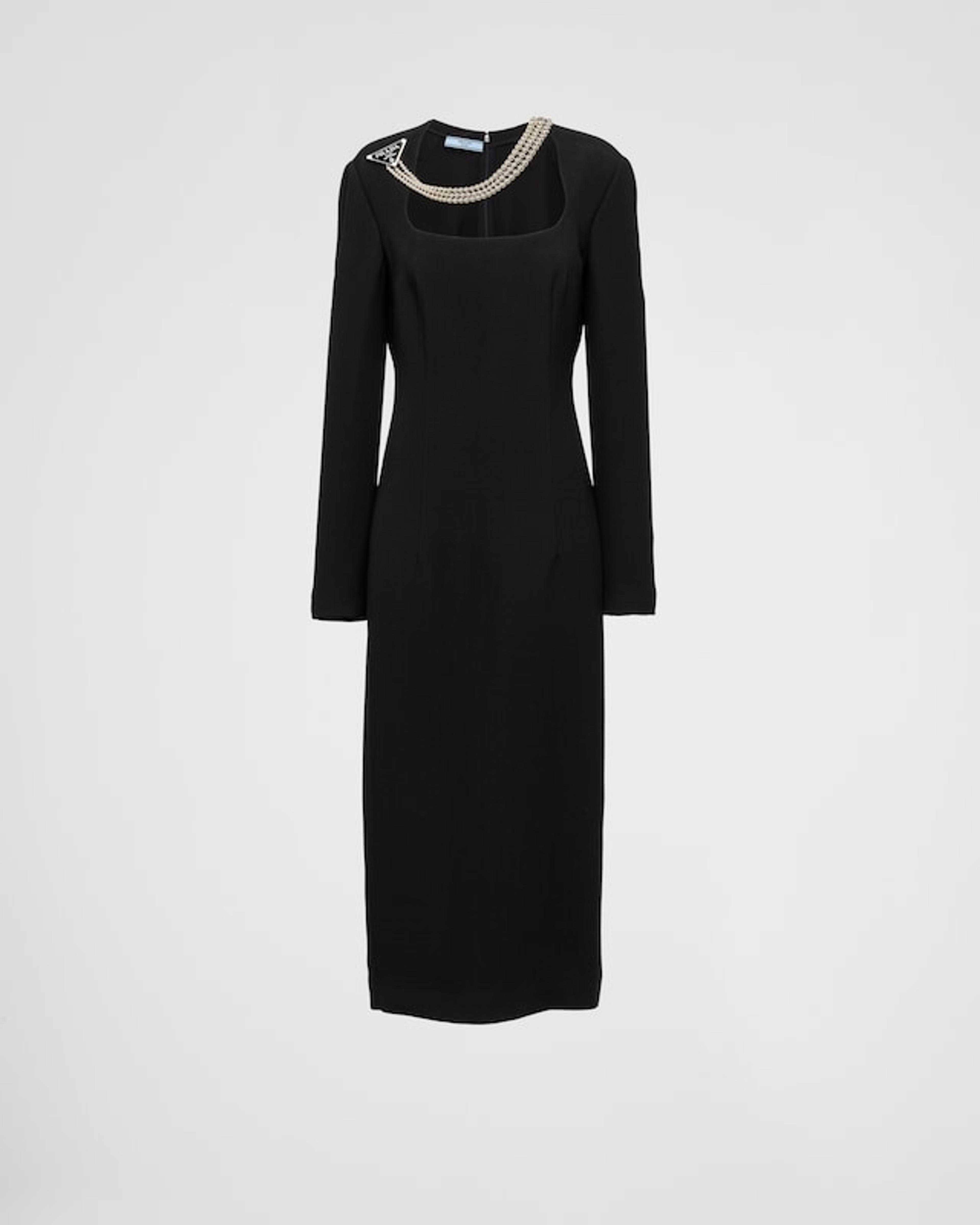 Black Cady dress with necklace | Prada